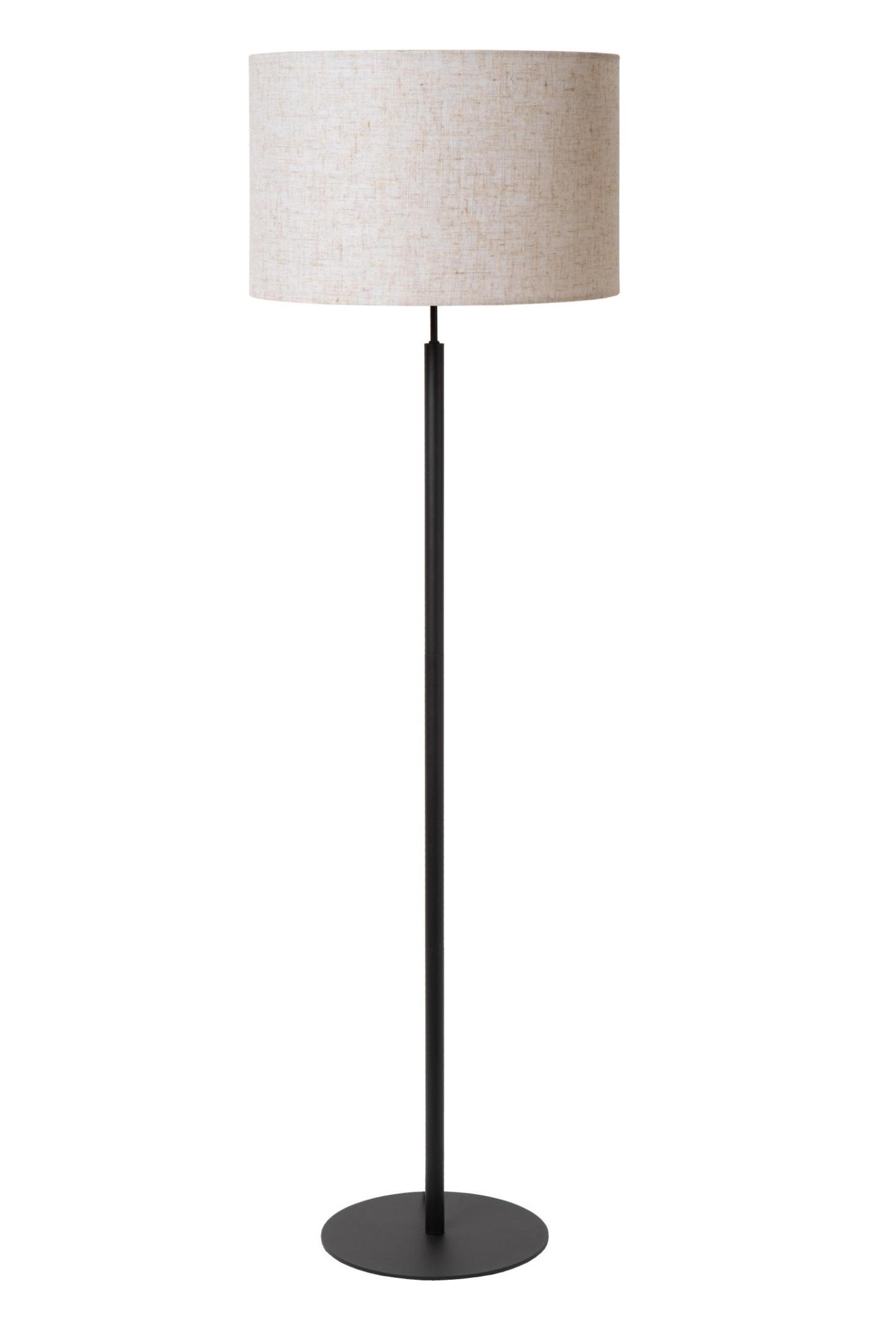 Maya Floor Lamp - Matt Black/Black Linen