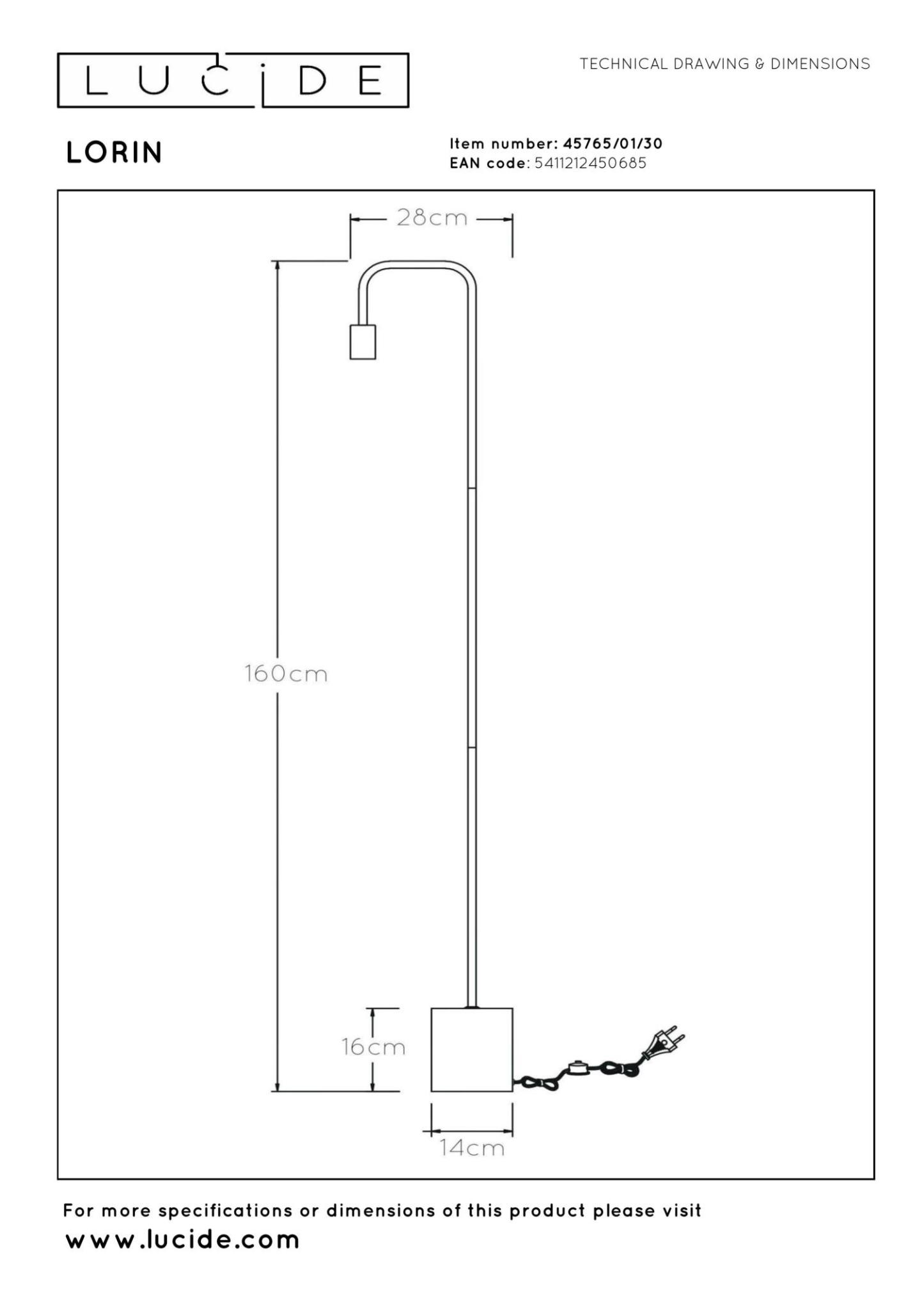 Lorin Floor Lamp - Matt Black