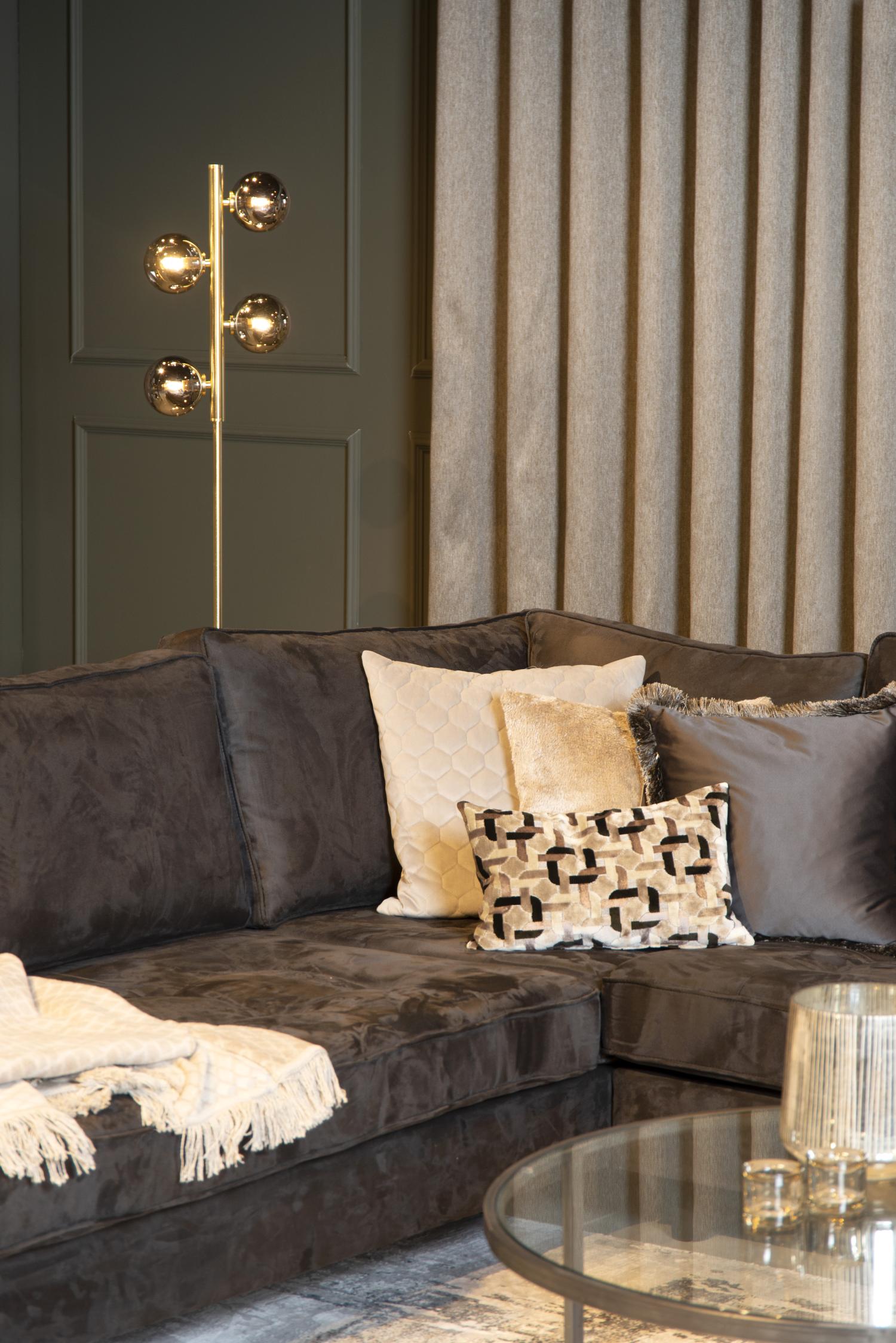 Tycho Floor Lamp - Brushed Gold/Smoked Grey