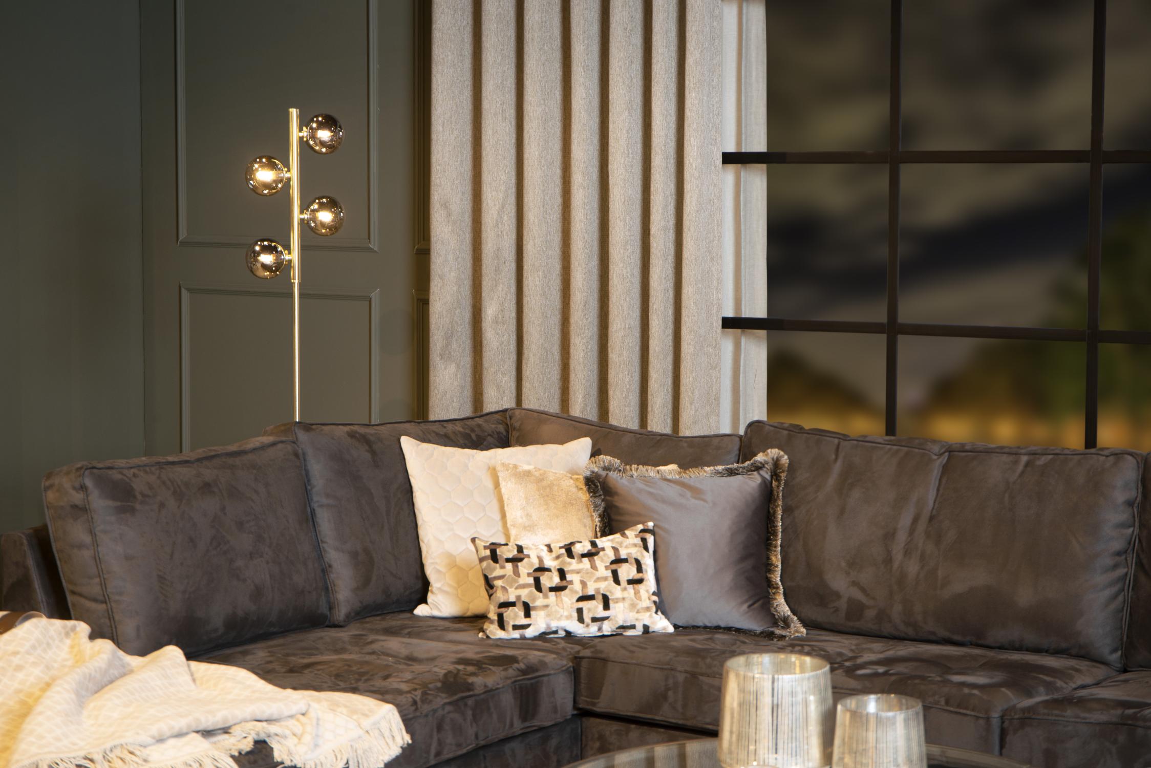 Tycho Floor Lamp - Brushed Gold/Smoked Grey