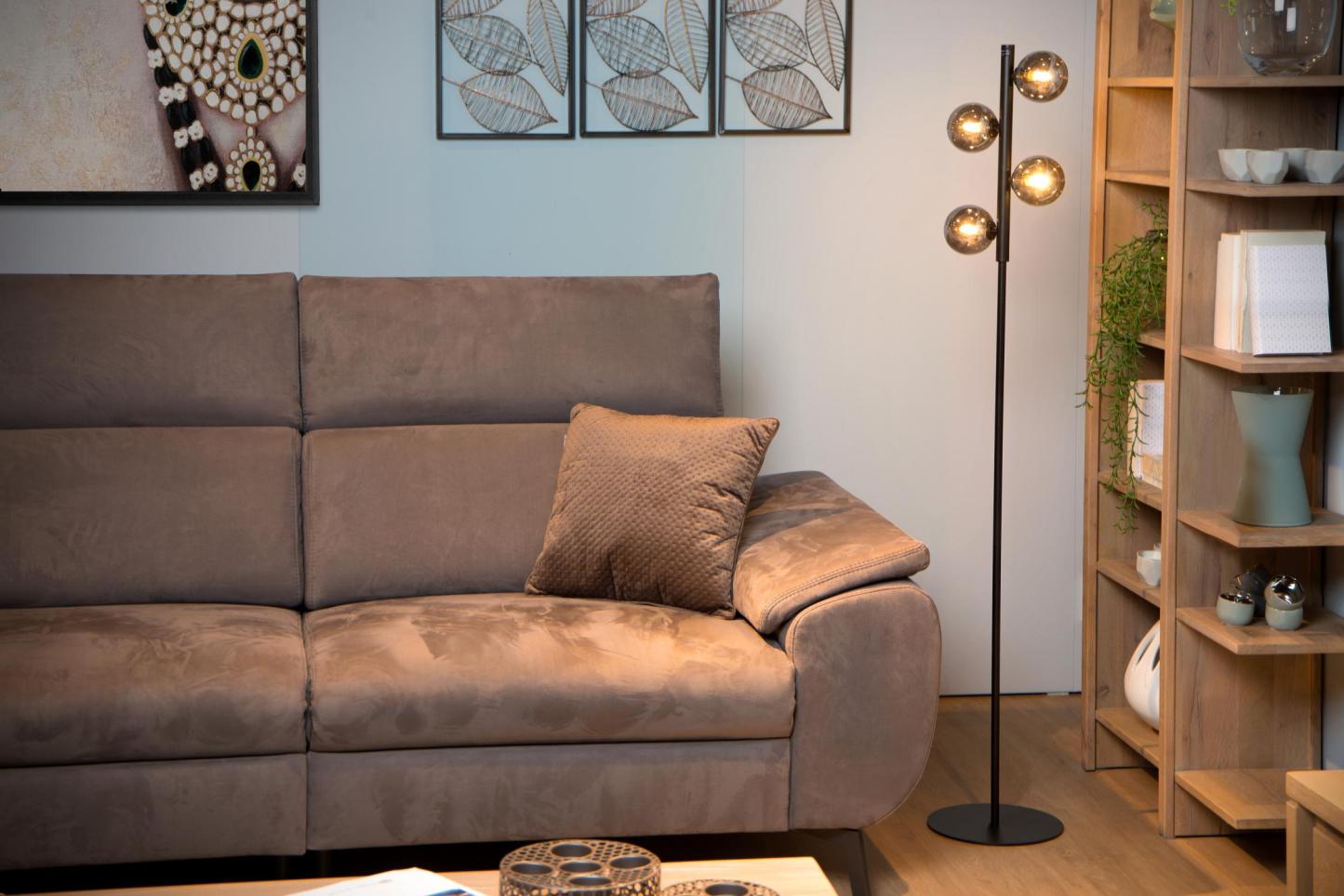 Tycho Floor Lamp - Brushed Gold/Smoked Grey