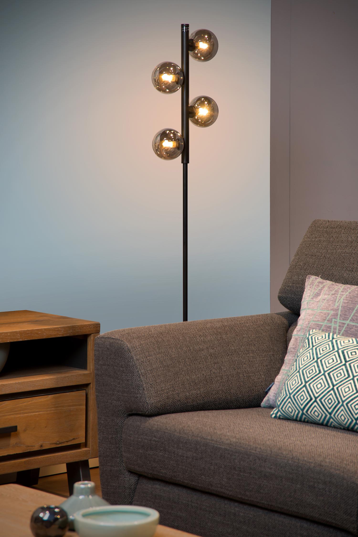 Tycho Floor Lamp - Brushed Gold/Smoked Grey