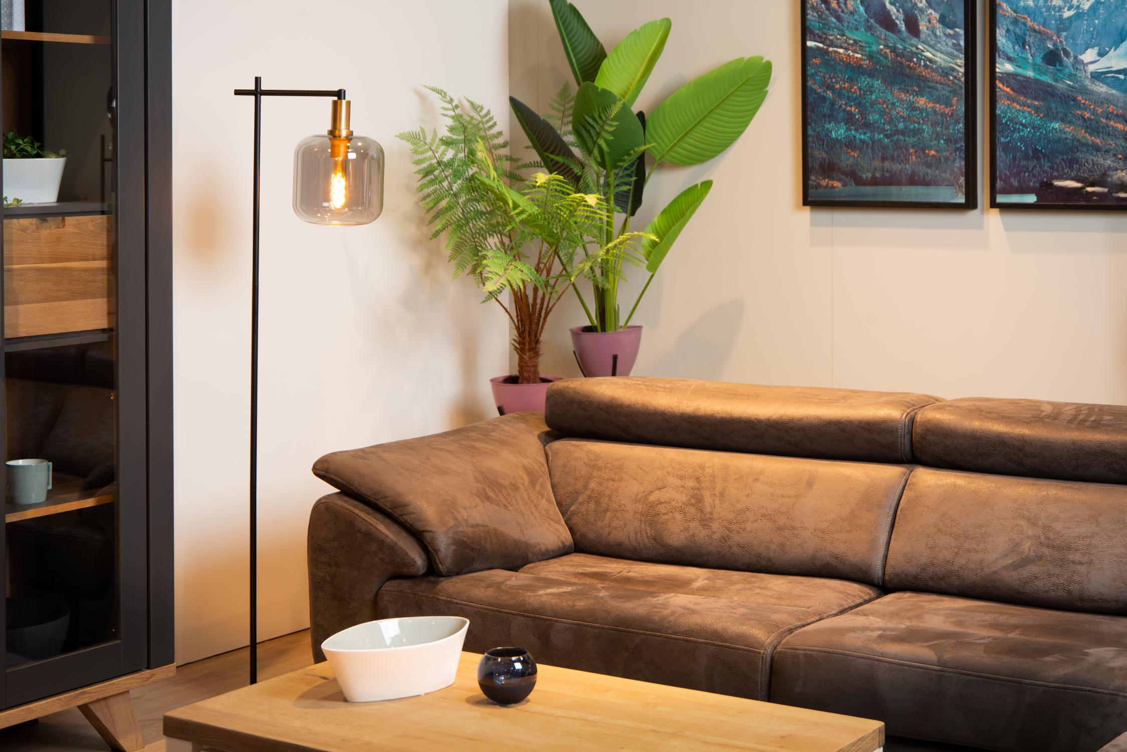 Joanet Floor Lamp - Matt Black/Smoked Grey