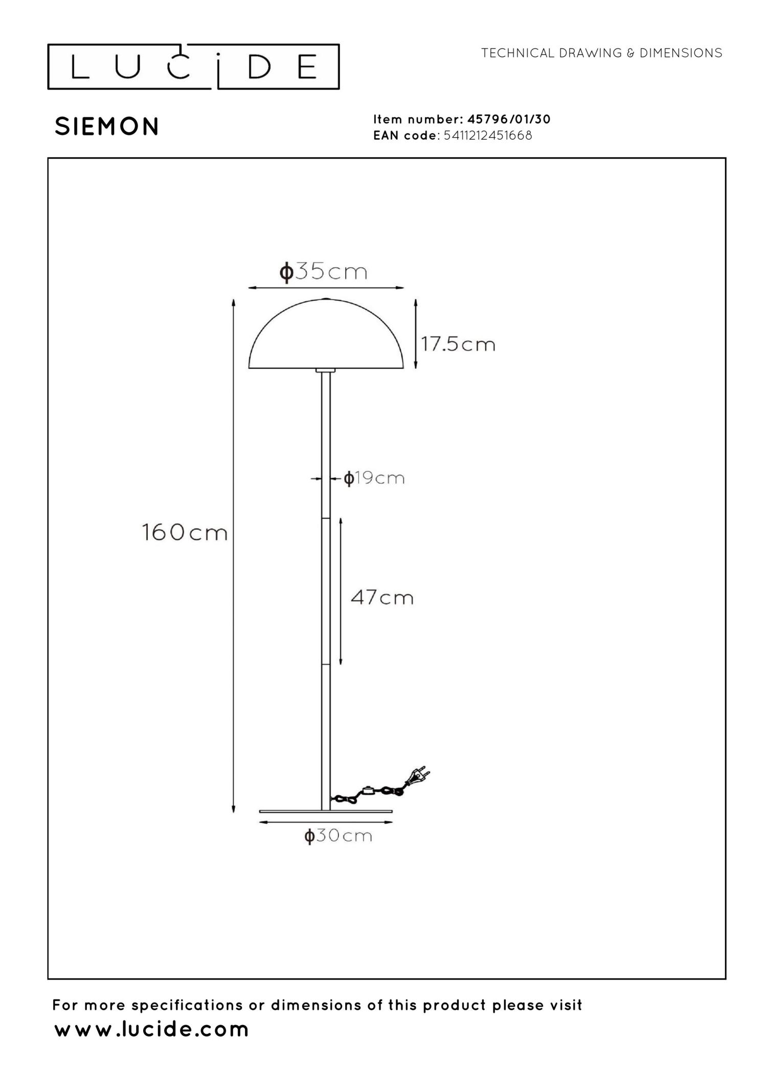 Siemon Floor Lamp - Matt Black