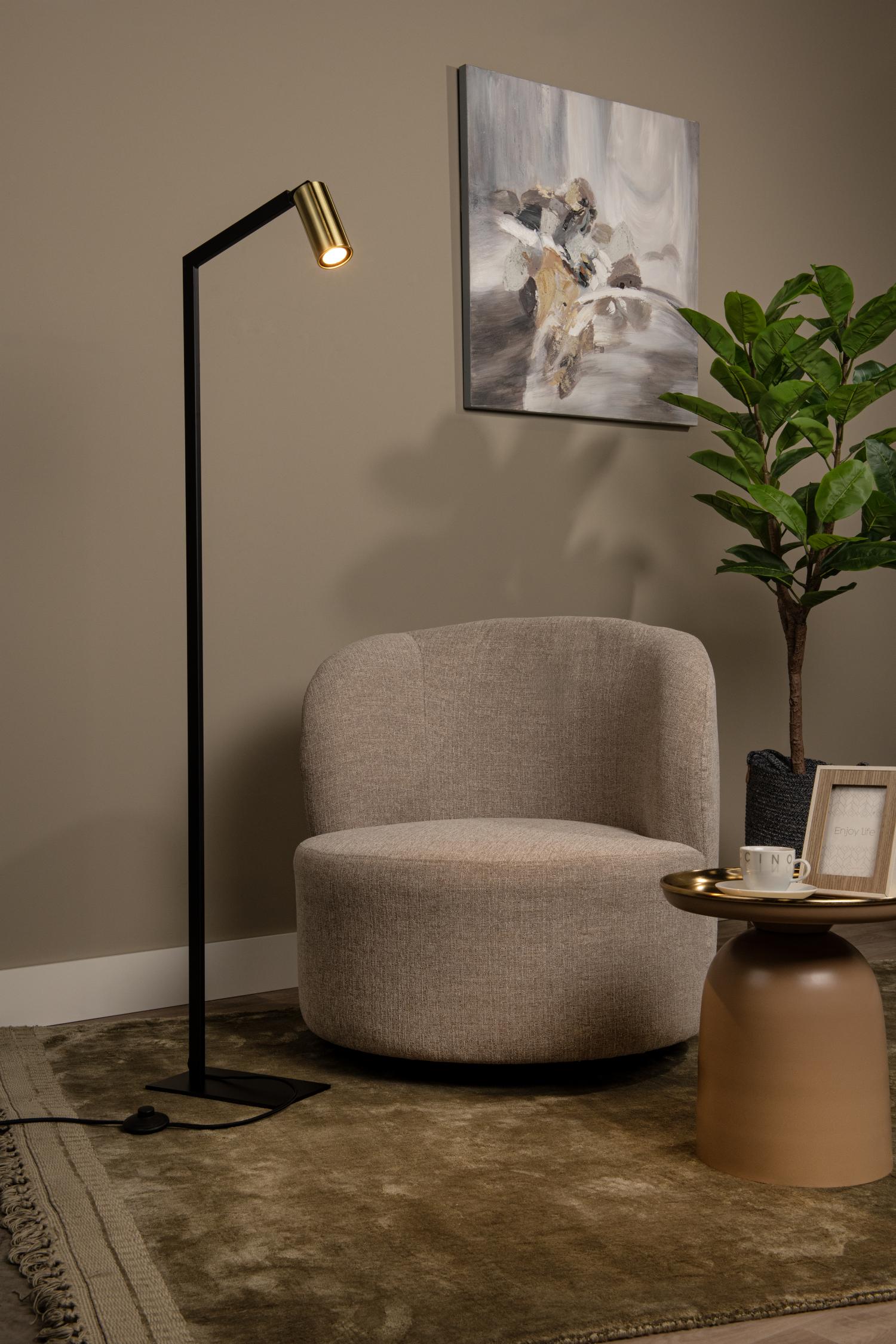 Sybil Floor Lamp - Matt Black/Brushed Gold