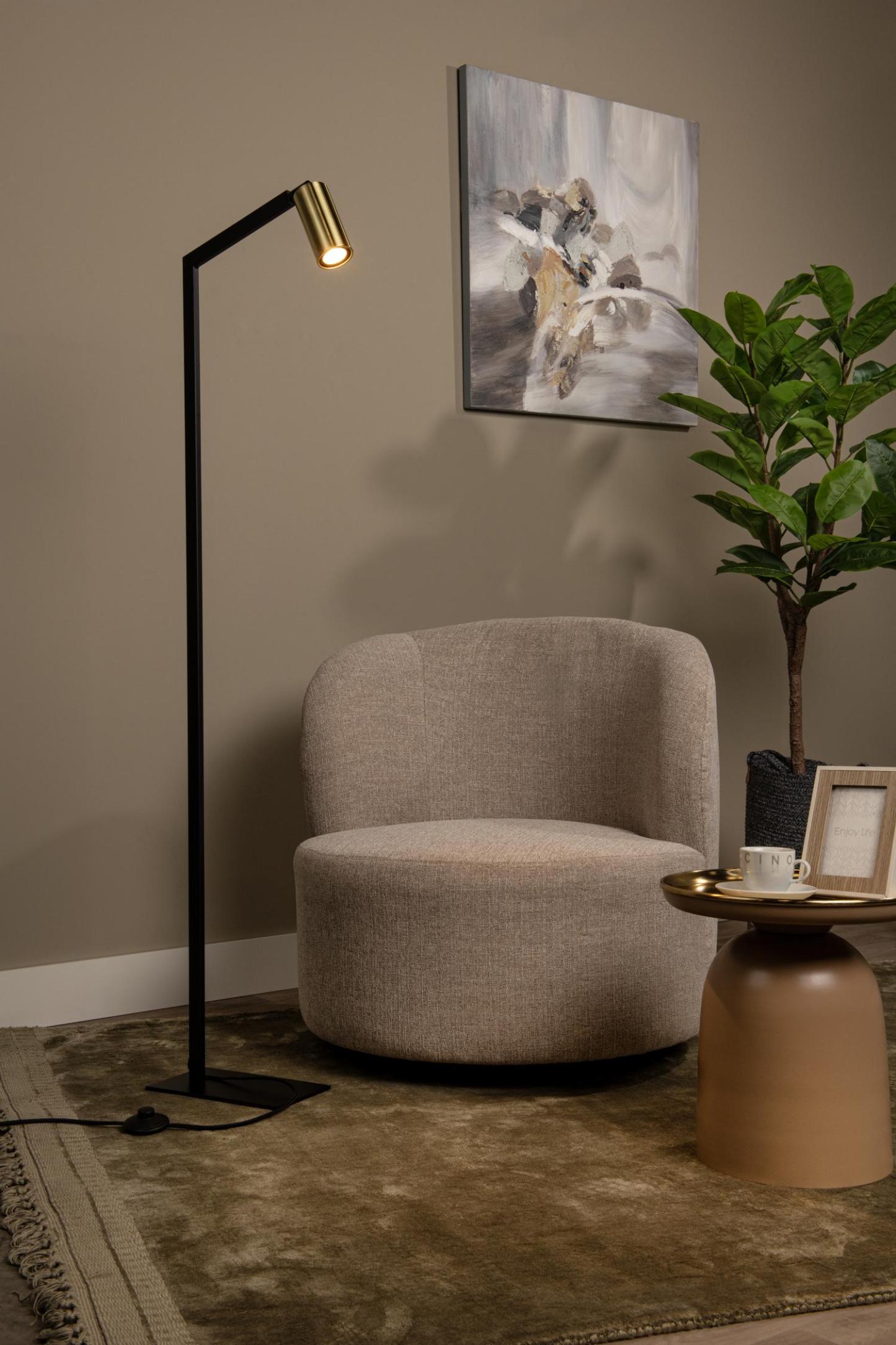 Sybil Floor Lamp - Matt Black/Brushed Gold