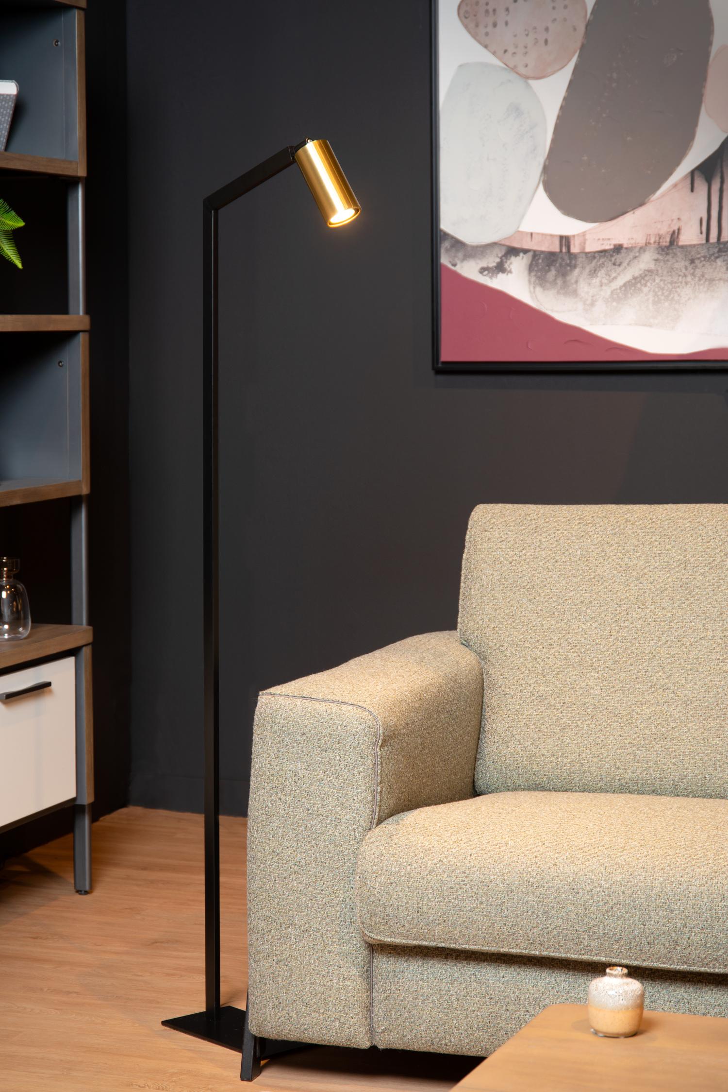 Sybil Floor Lamp - Matt Black/Brushed Gold