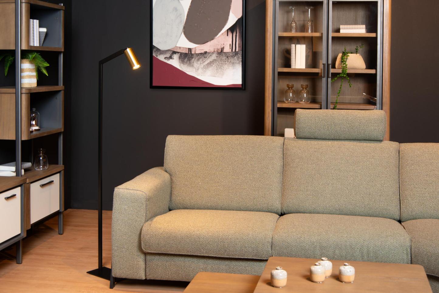 Sybil Floor Lamp - Matt Black/Brushed Gold