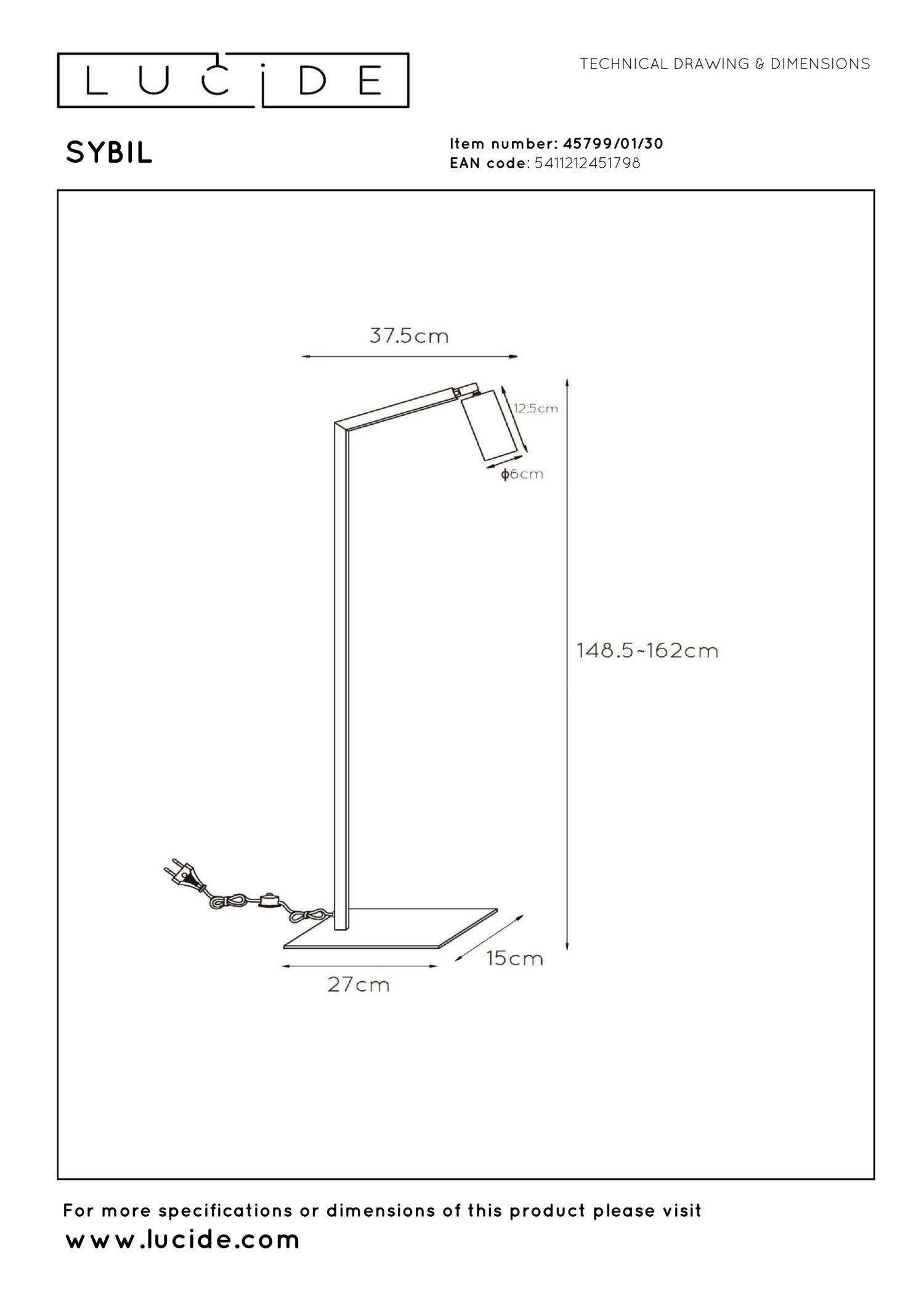 Sybil Floor Lamp - Matt Black/Brushed Gold