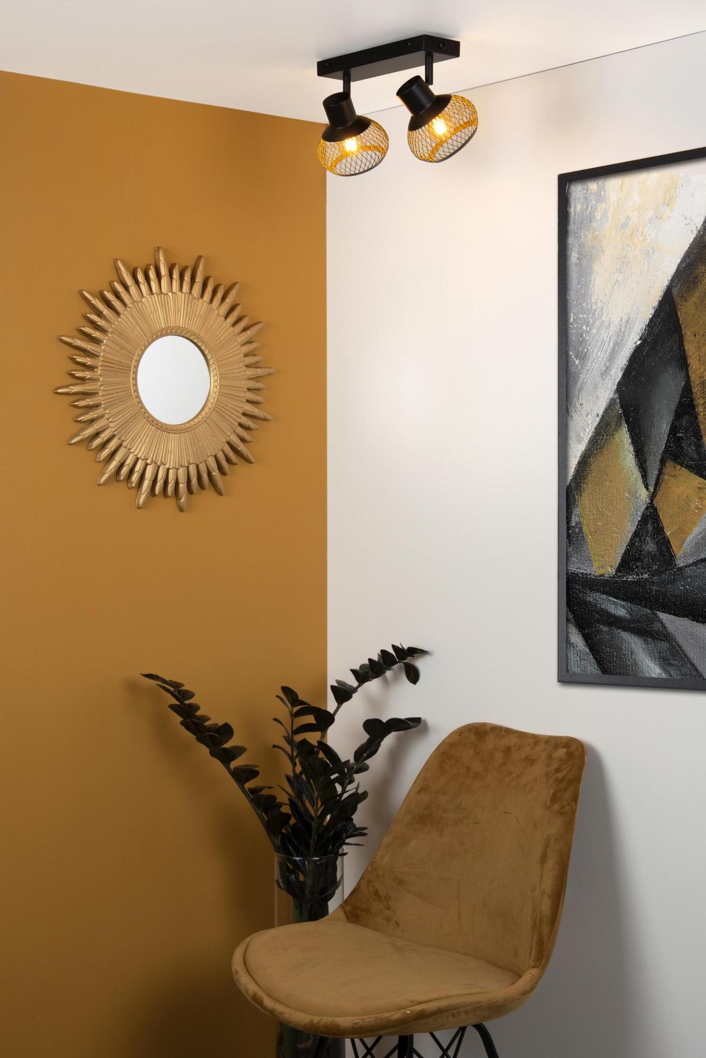 Lucas Ceiling Lights - Matt Black/Matt Gold