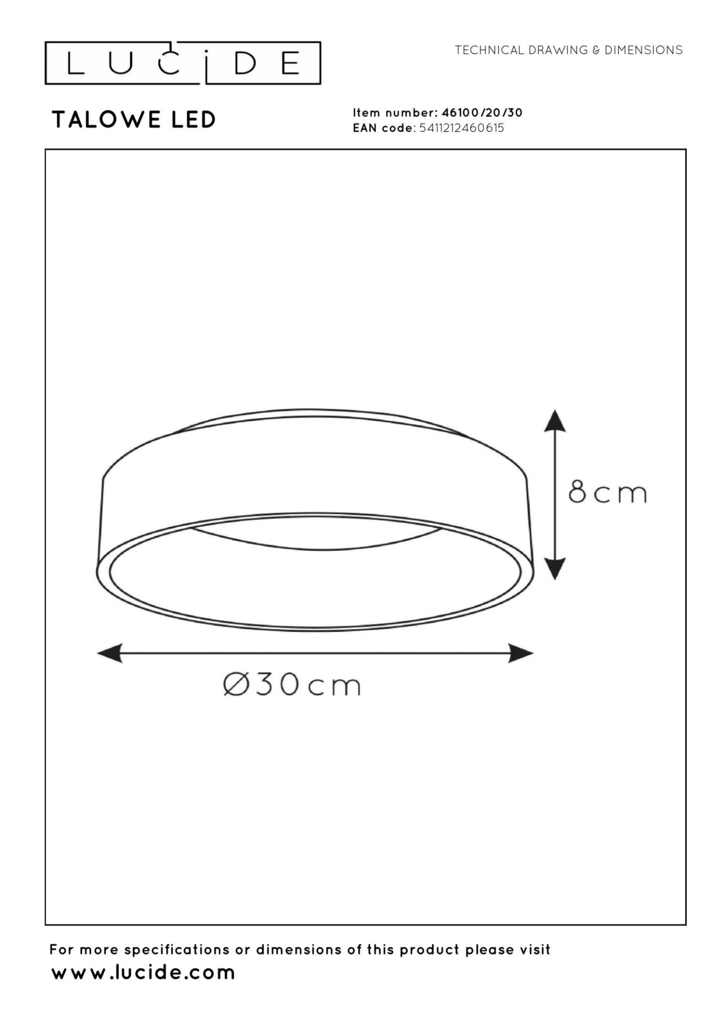 Talowe Ceiling Lights - Matt Black/Opal - 300mm Diameter