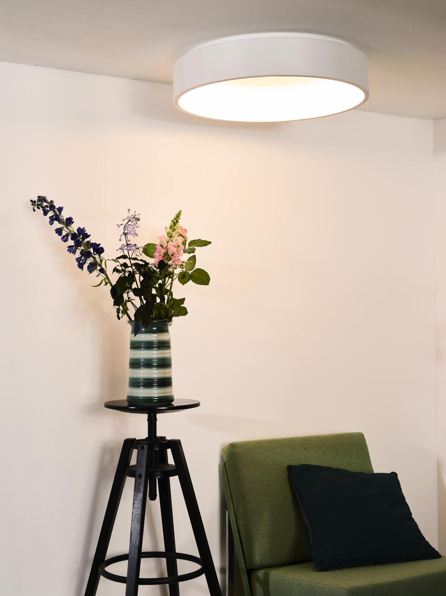 Talowe Ceiling Lights - Matt Black/Opal - 600mm Diameter