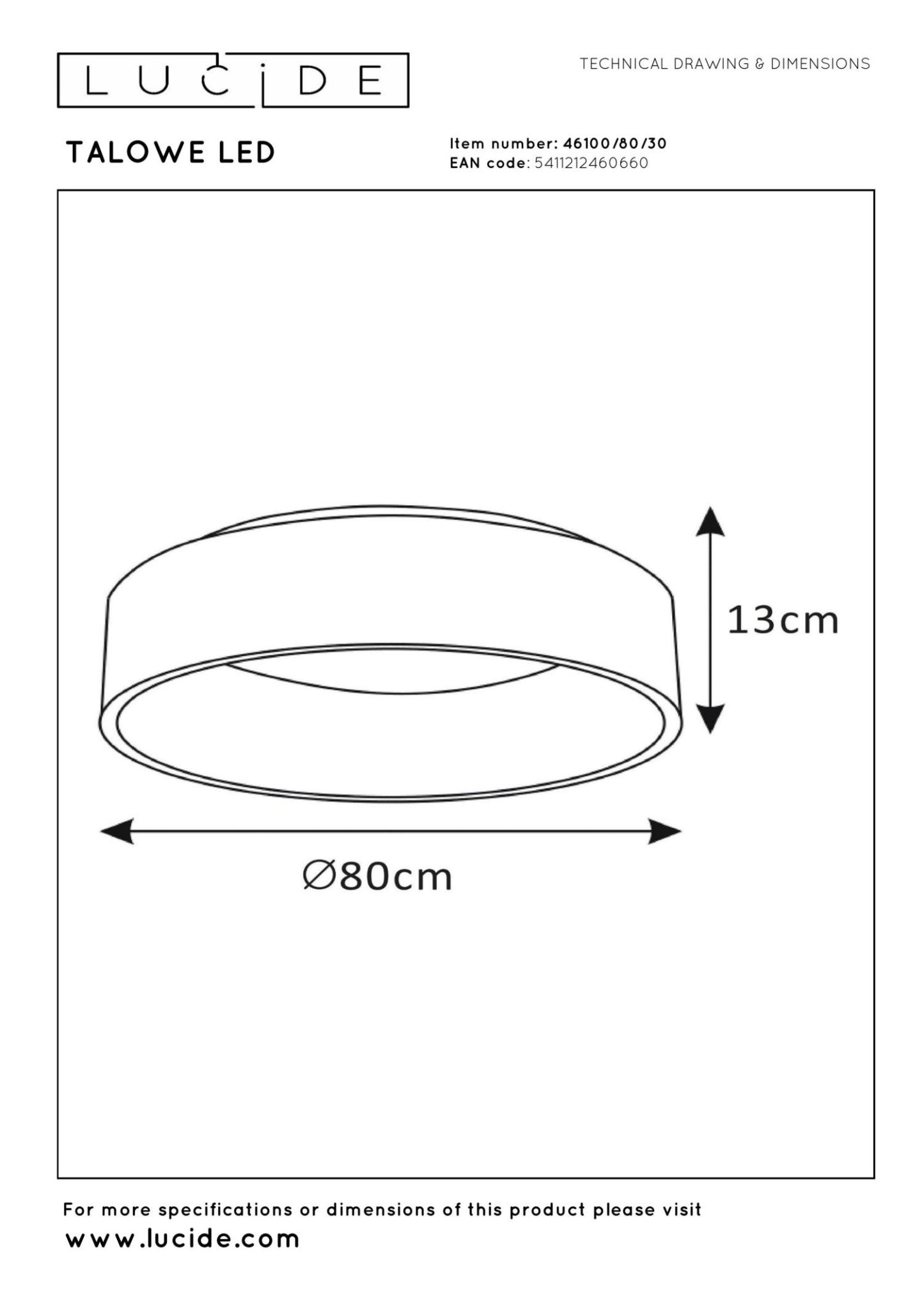 Talowe Ceiling Lights - Matt Black/Opal - 800mm Diameter