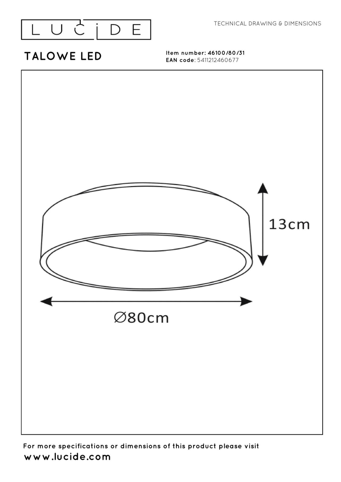 Talowe Ceiling Lights - Matt Black/Opal - 800mm Diameter