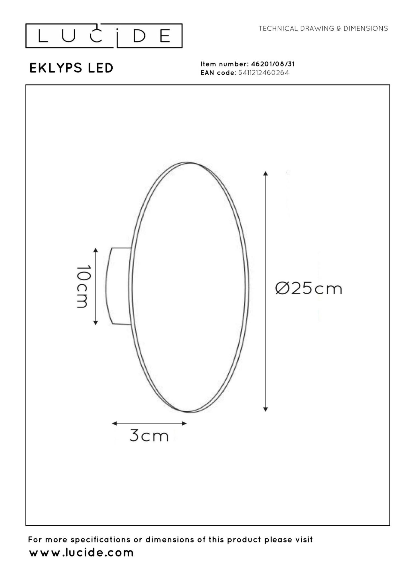 Eklyps Wall Lights - Matt Black/Opal