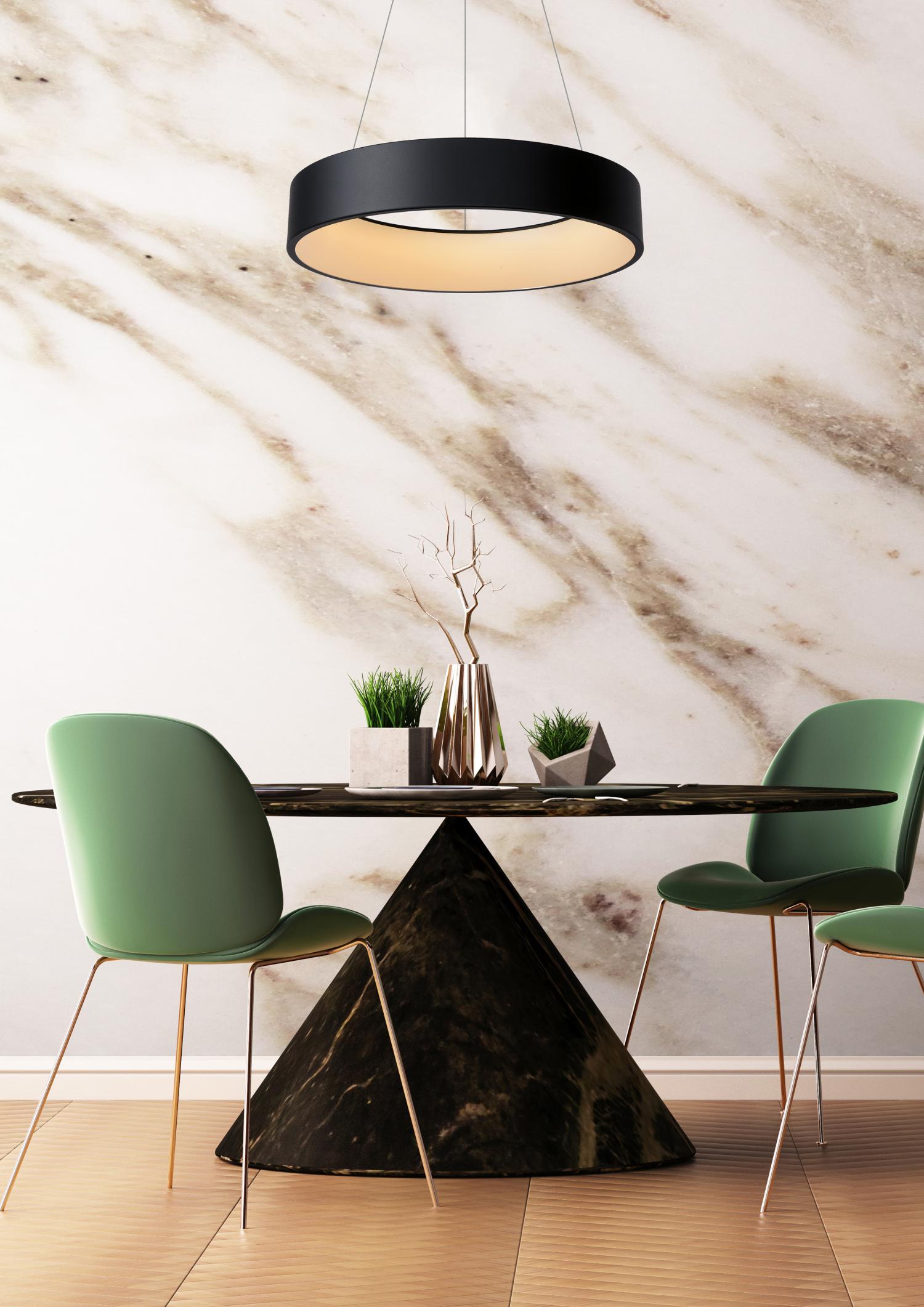 Talowe Ceiling Lights - Matt Black/Opal