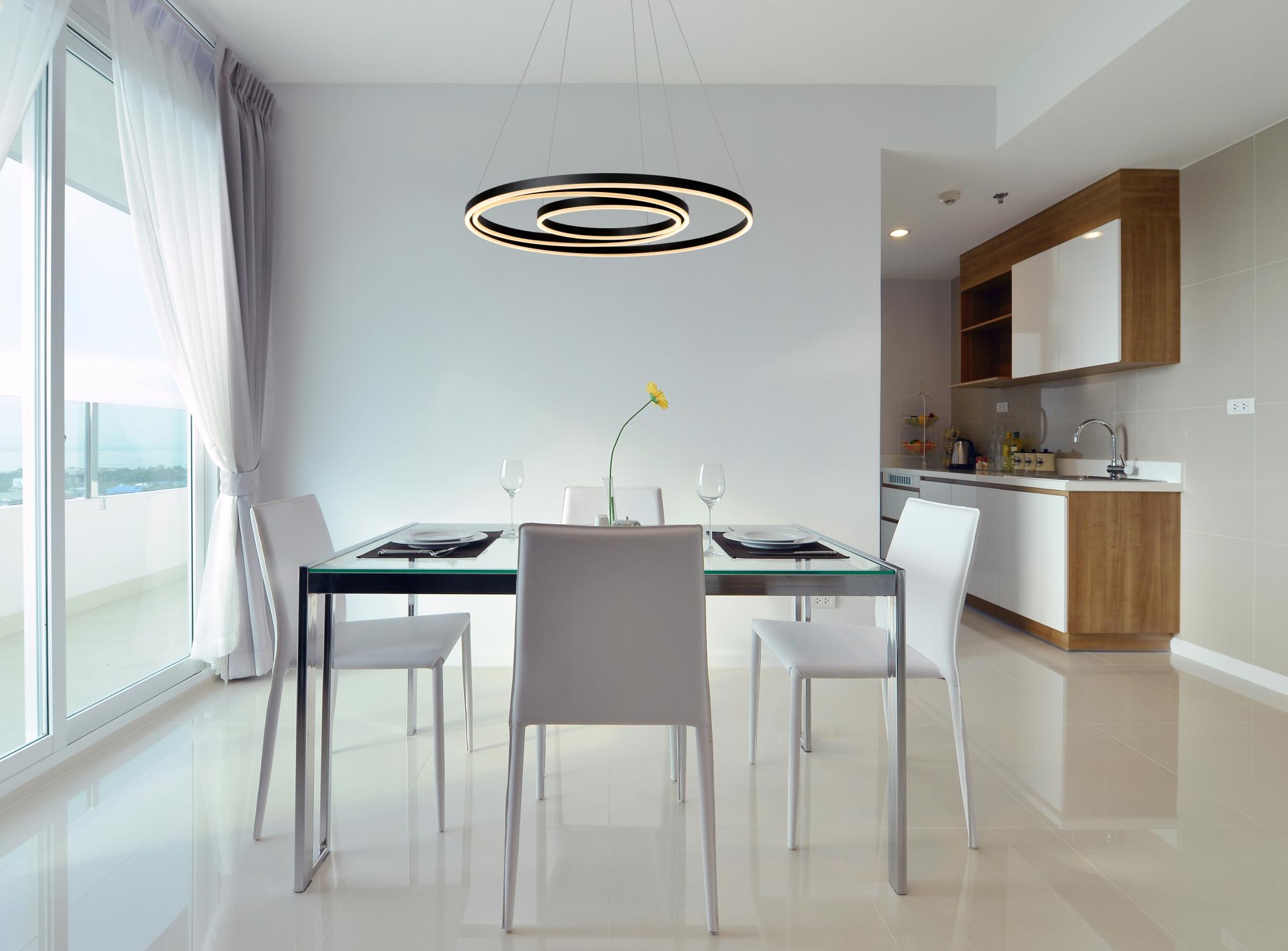 Triniti Ceiling Lights - Matt Black/Opal