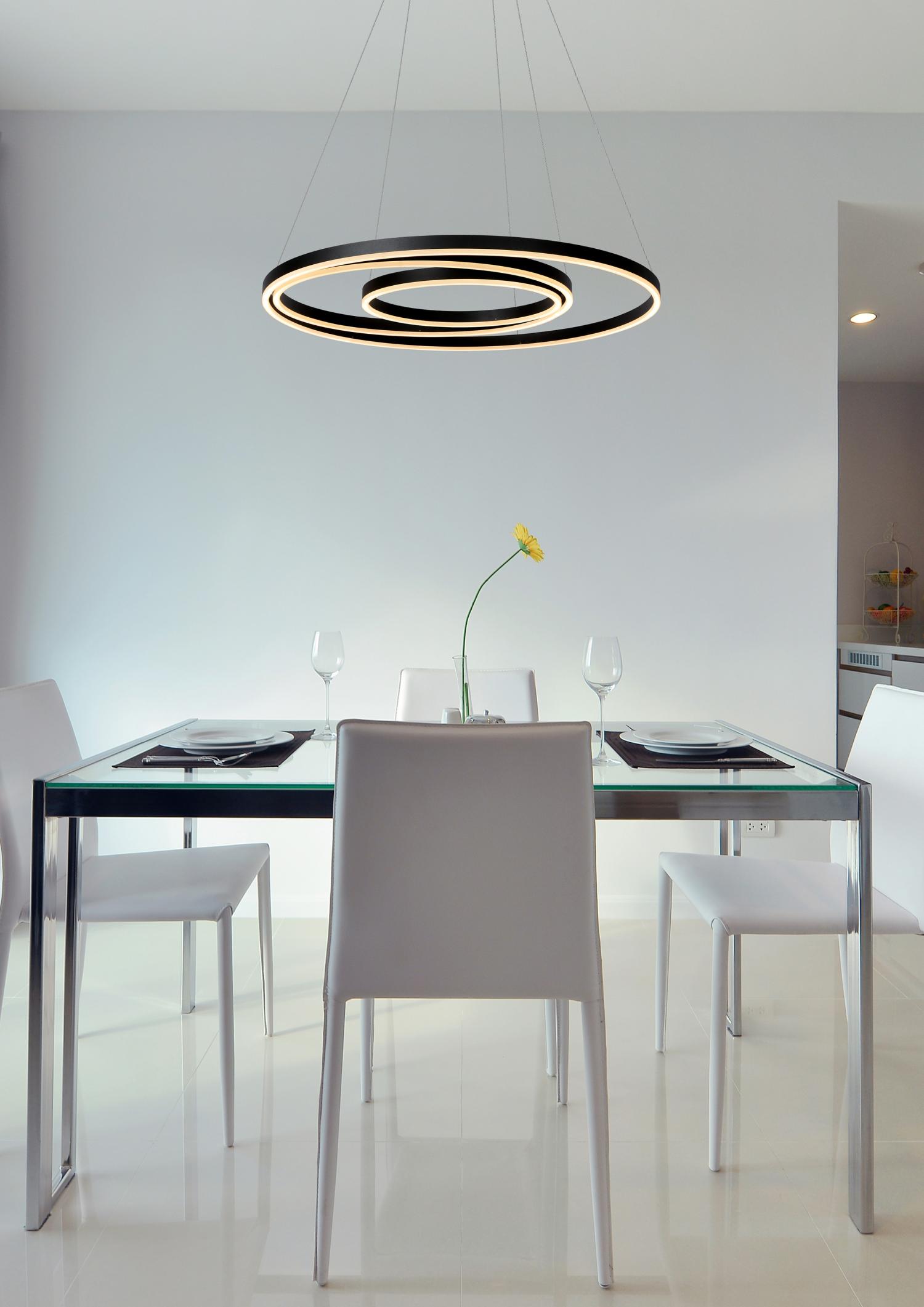 Triniti Ceiling Lights - Matt Black/Opal