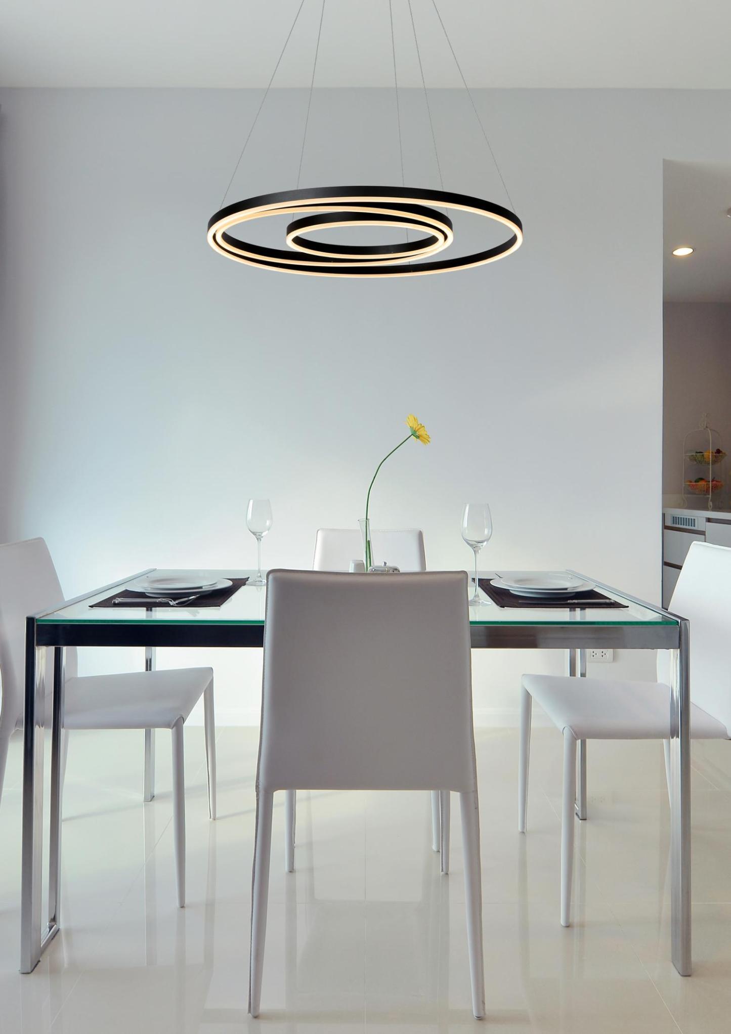 Triniti Ceiling Lights - Matt Black/Opal