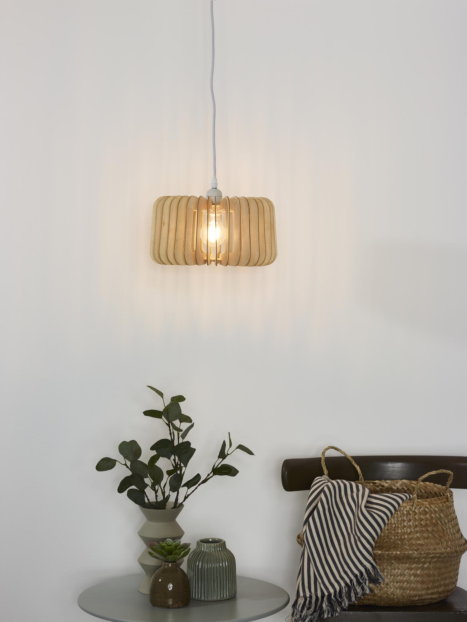 Etta Ceiling Lights - Matt White/Light Wood