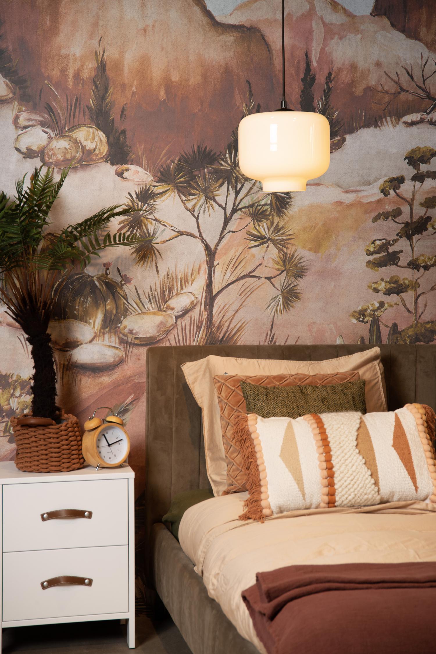 Medine Ceiling Lights - Matt Black/Opal