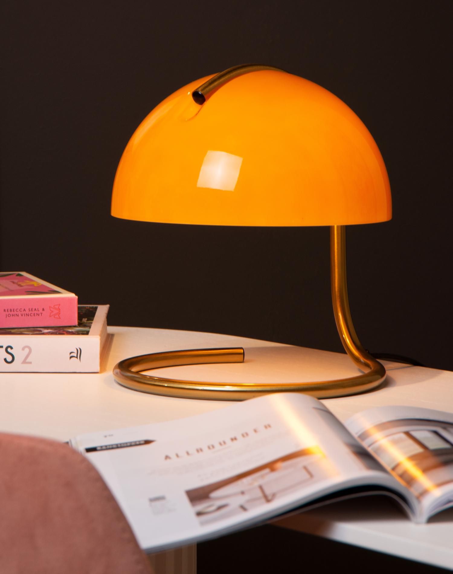 Cato Table Lamp - Brushed Gold/White