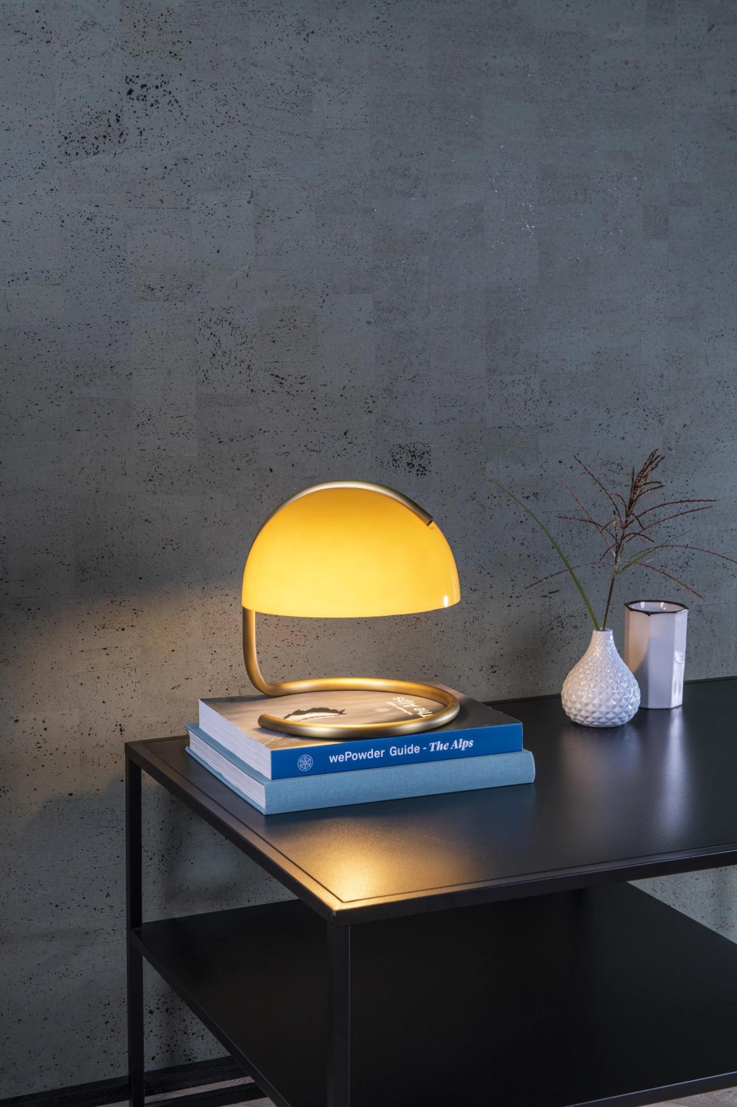 Cato Table Lamp - Brushed Gold/White