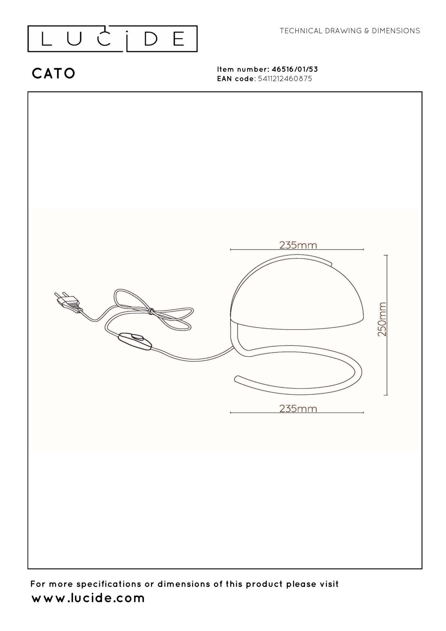 Cato Table Lamp - Brushed Gold/White