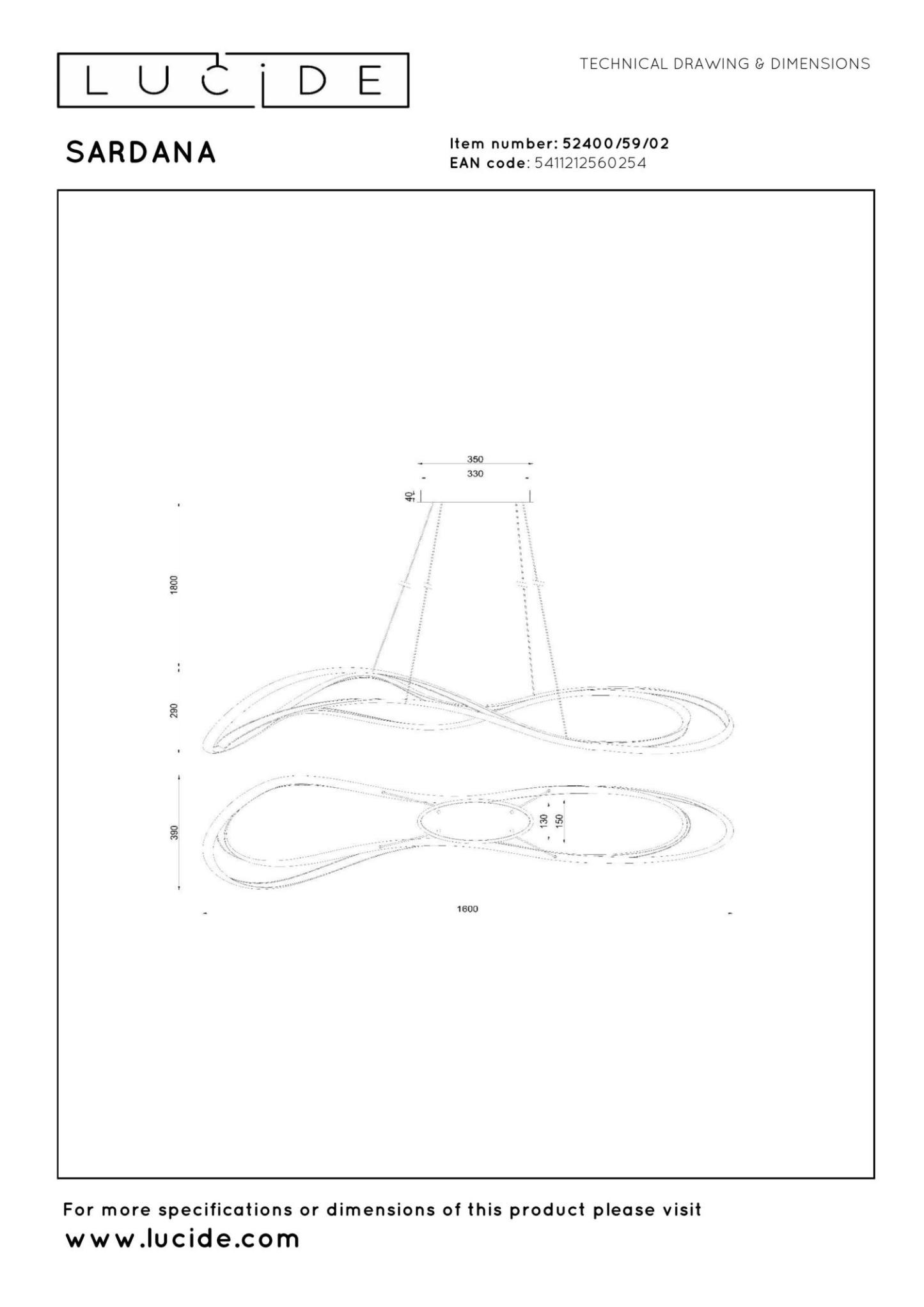 Sardana Ceiling Lights - Matt Gold/Opal