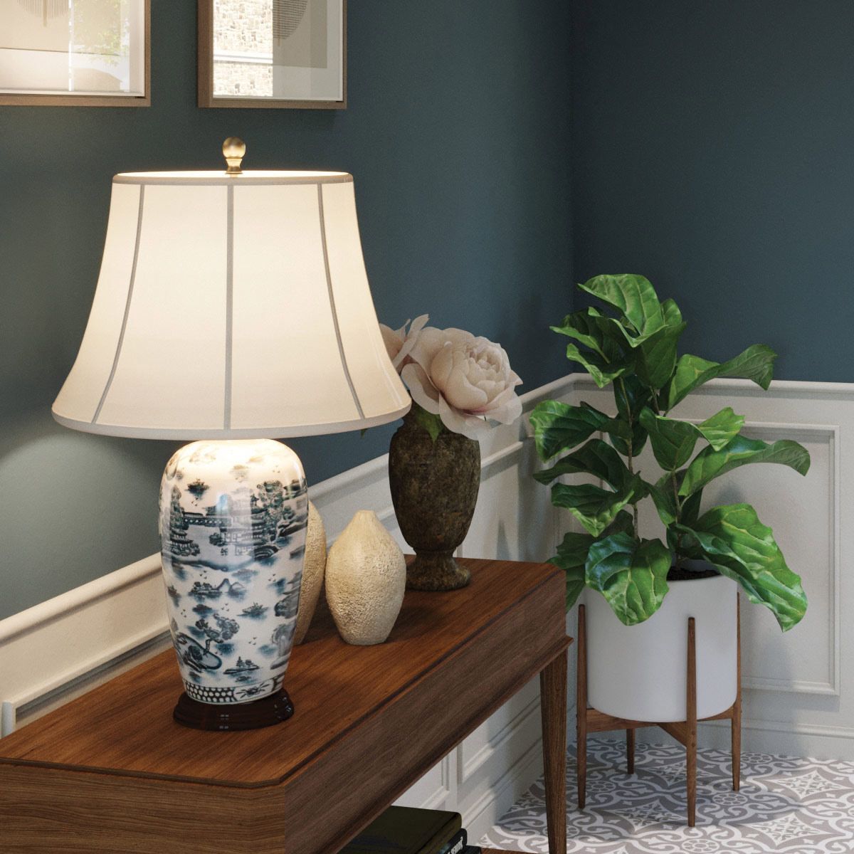 Blue Traditional Table Lamp