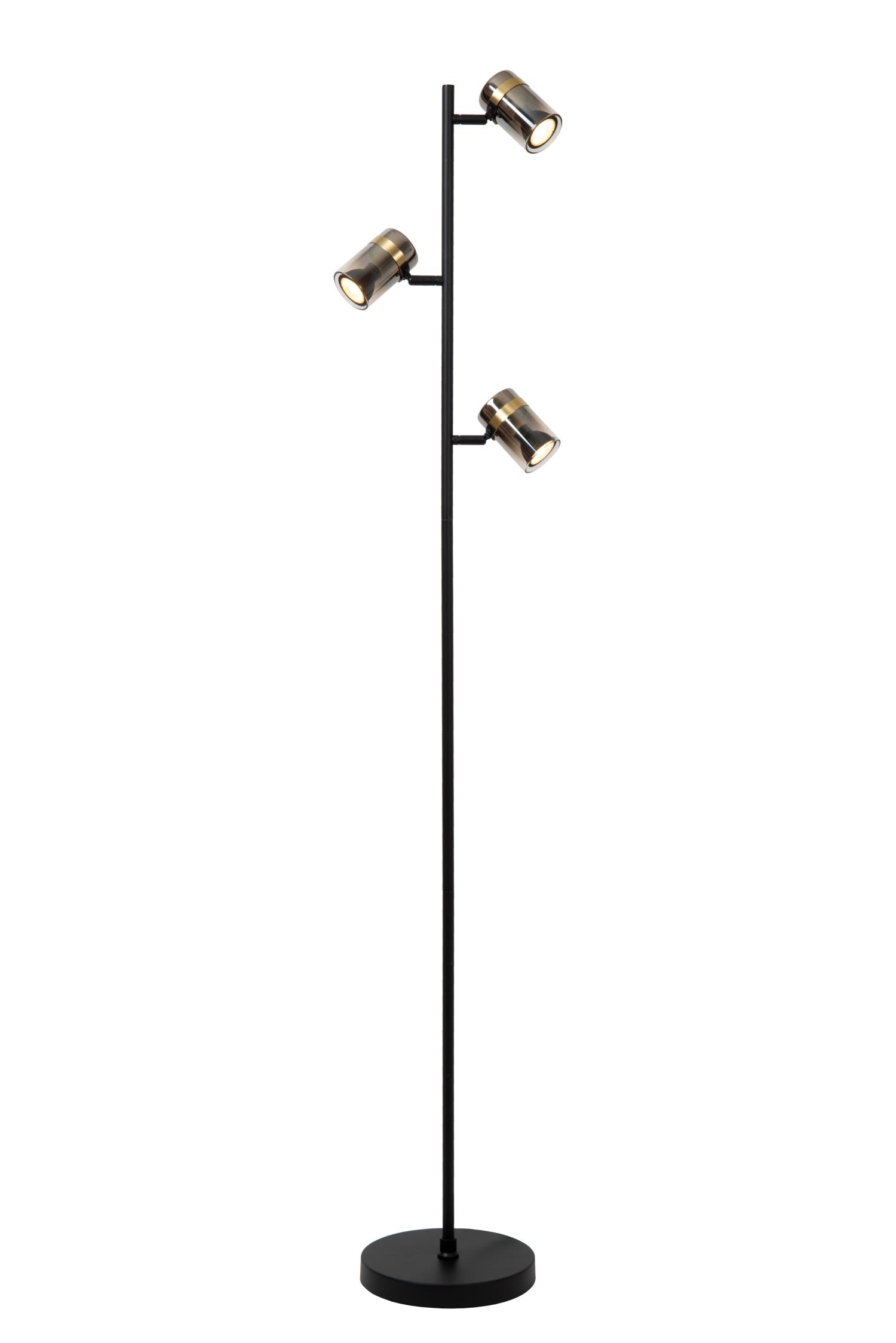 Upton Floor Lamp - Matt Black/Smoked Grey