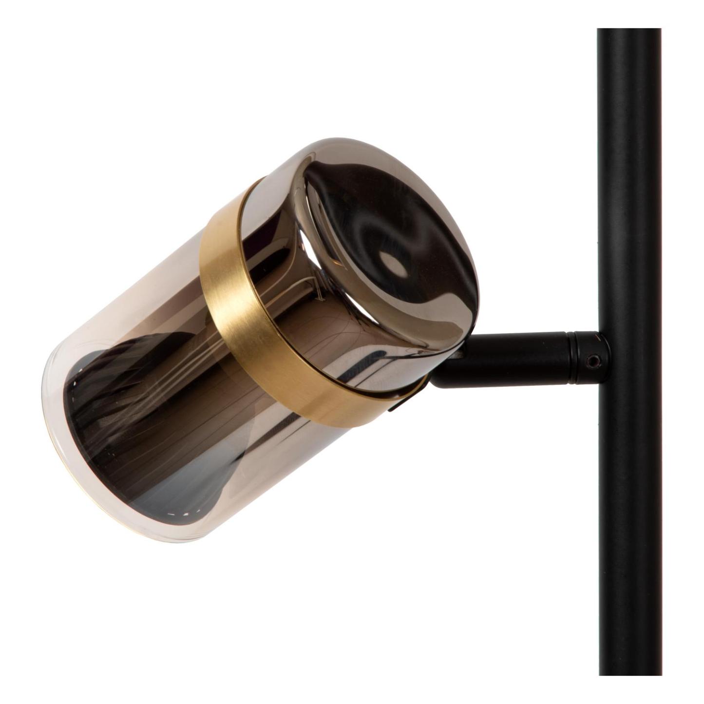 Upton Floor Lamp - Matt Black/Smoked Grey