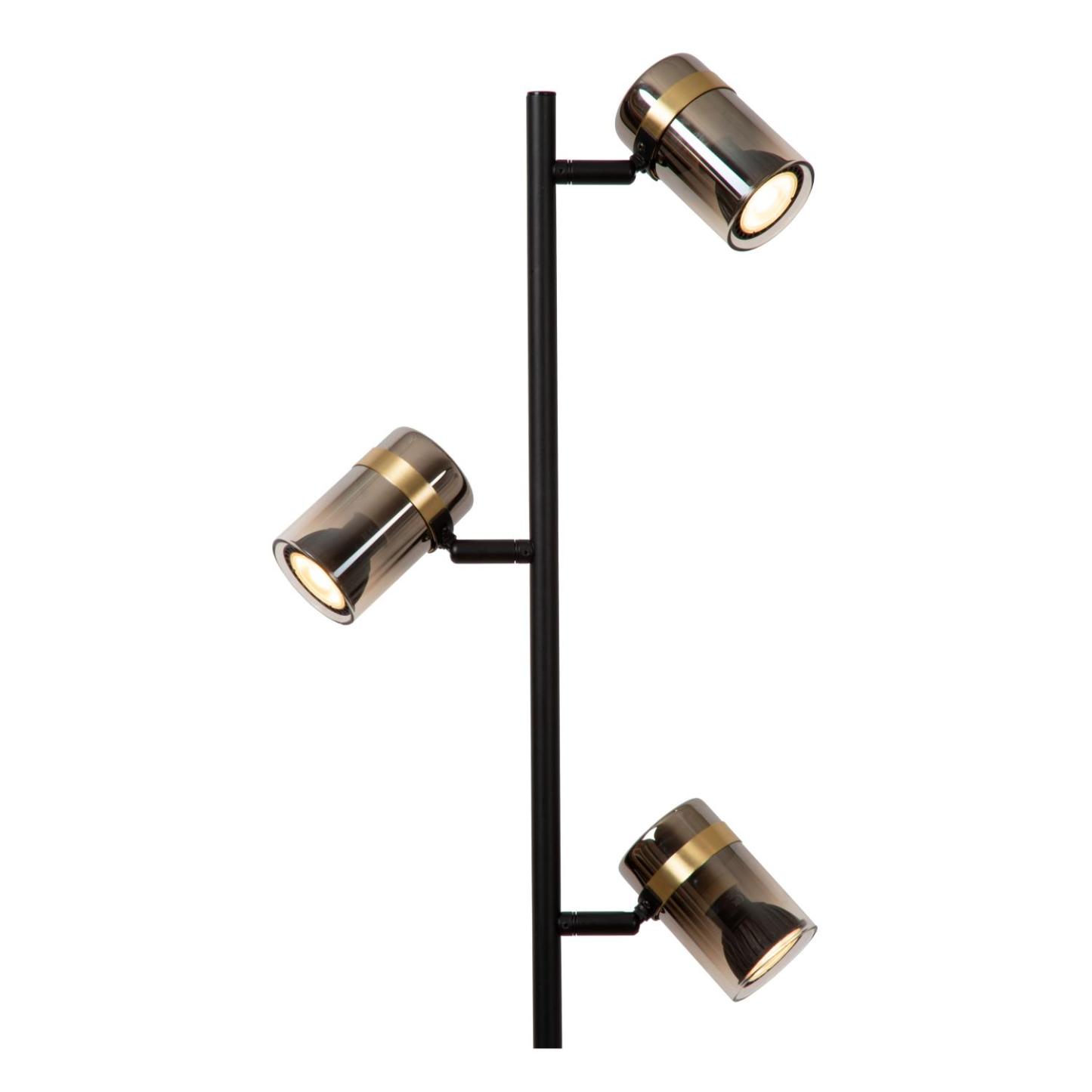Upton Floor Lamp - Matt Black/Smoked Grey