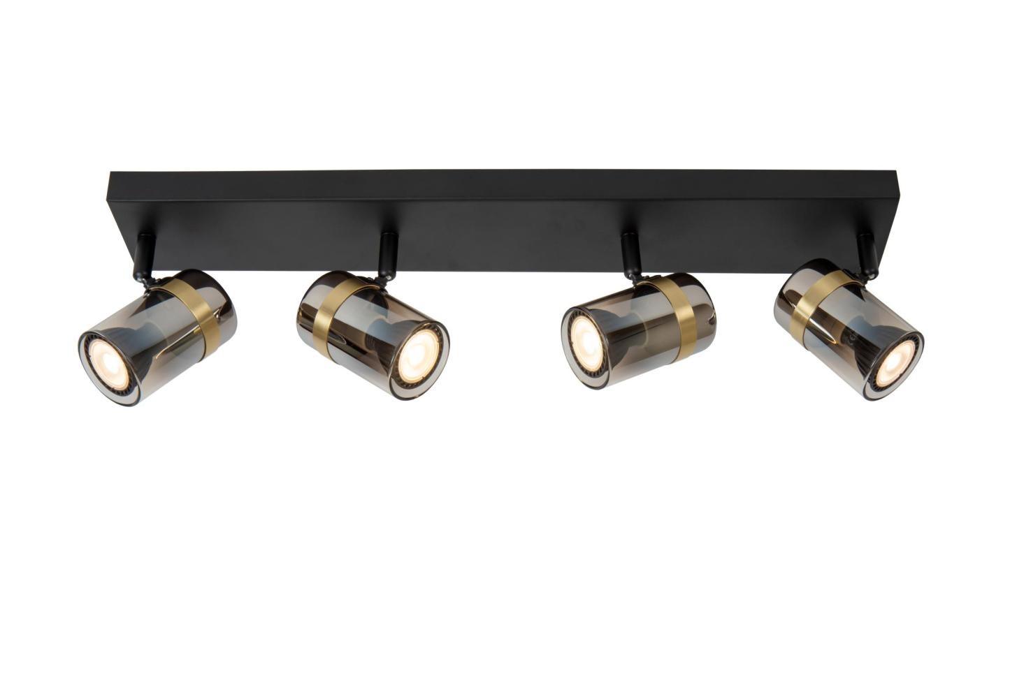 Upton Ceiling Lights - Matt Black/Smoked Grey