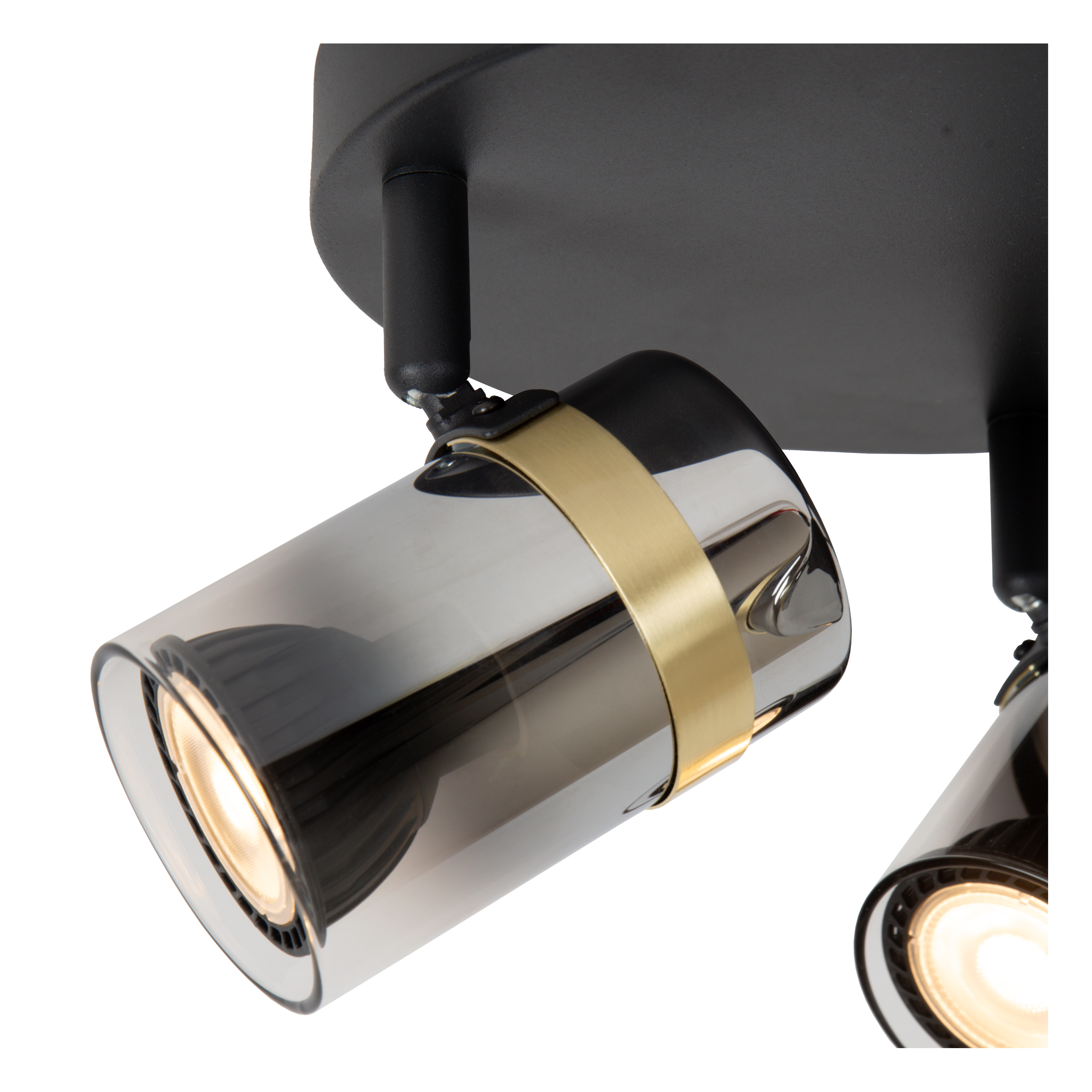 Upton Ceiling Lights - Matt Black/Smoked Grey