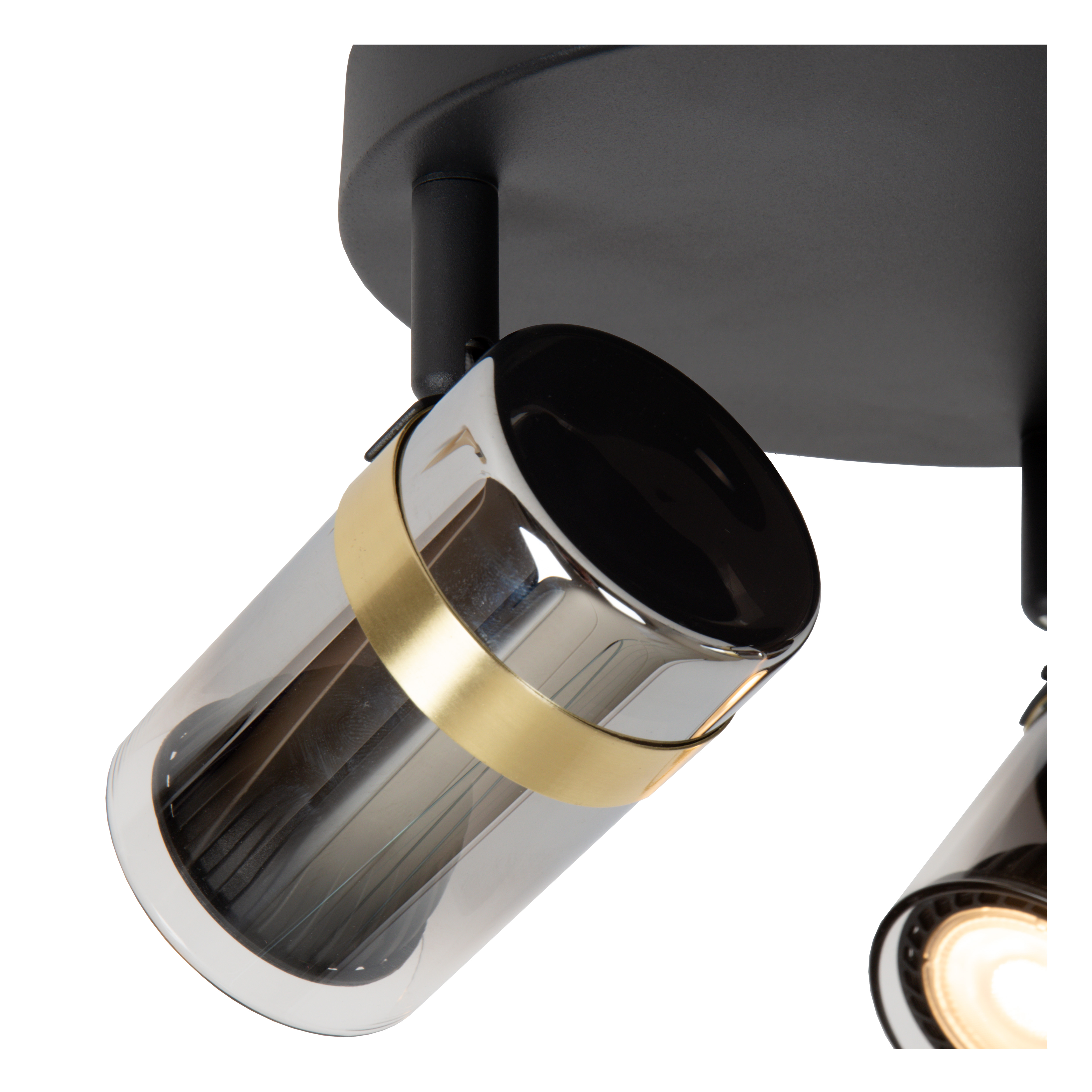 Upton Ceiling Lights - Matt Black/Smoked Grey