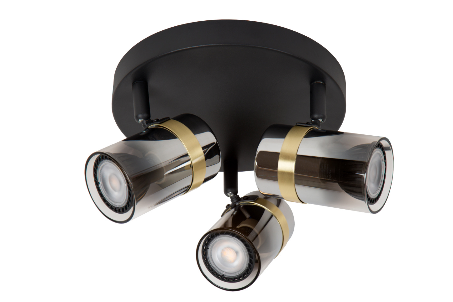 Upton Ceiling Lights - Matt Black/Smoked Grey