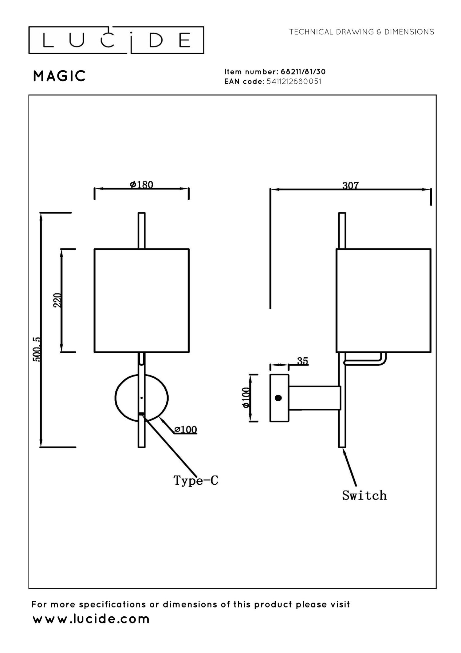 Magic Wall Lights - Matt Black/Cream