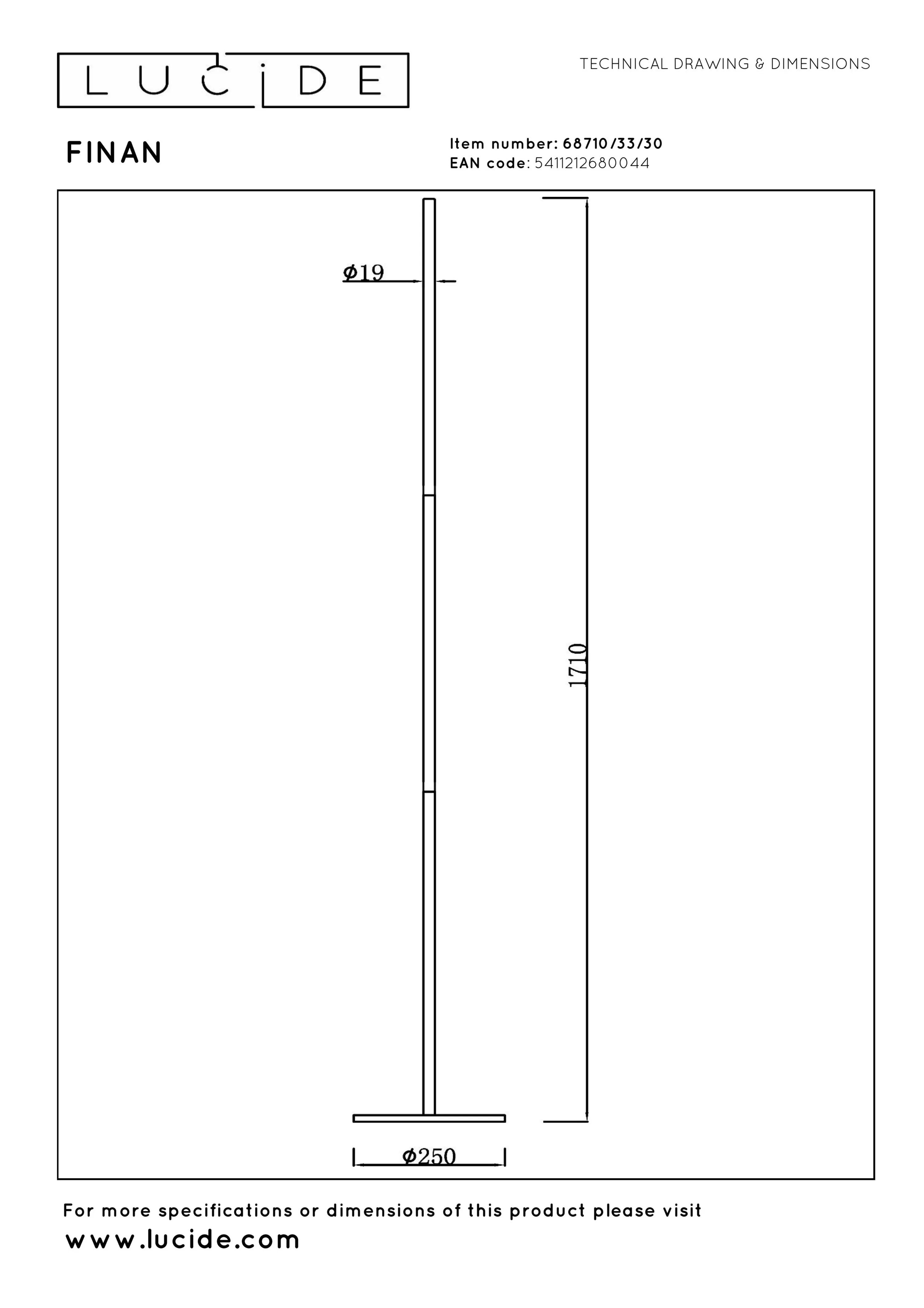 Finan Floor Lamp - 1710mm