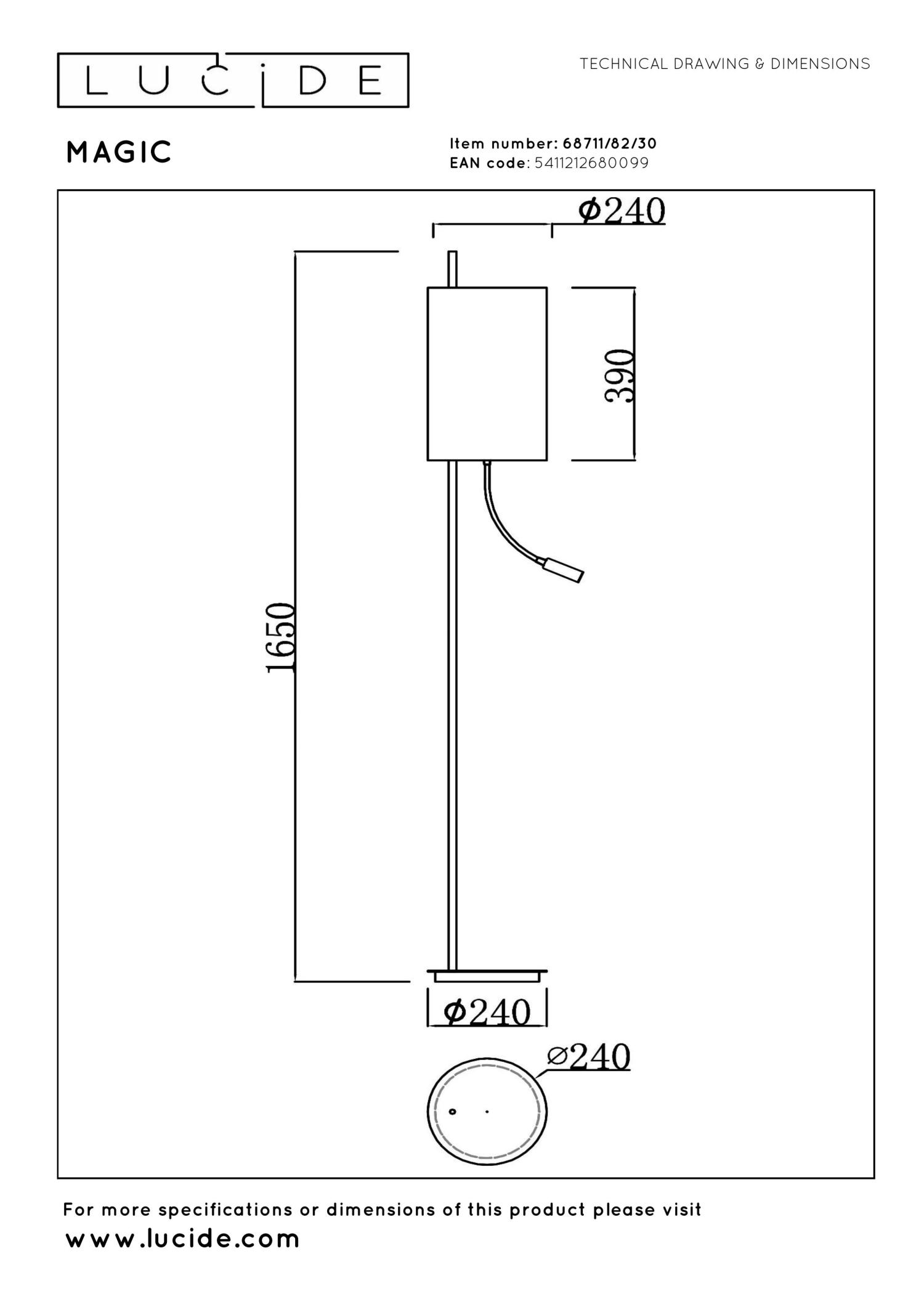 Magic Floor Lamp - Matt Black/Cream