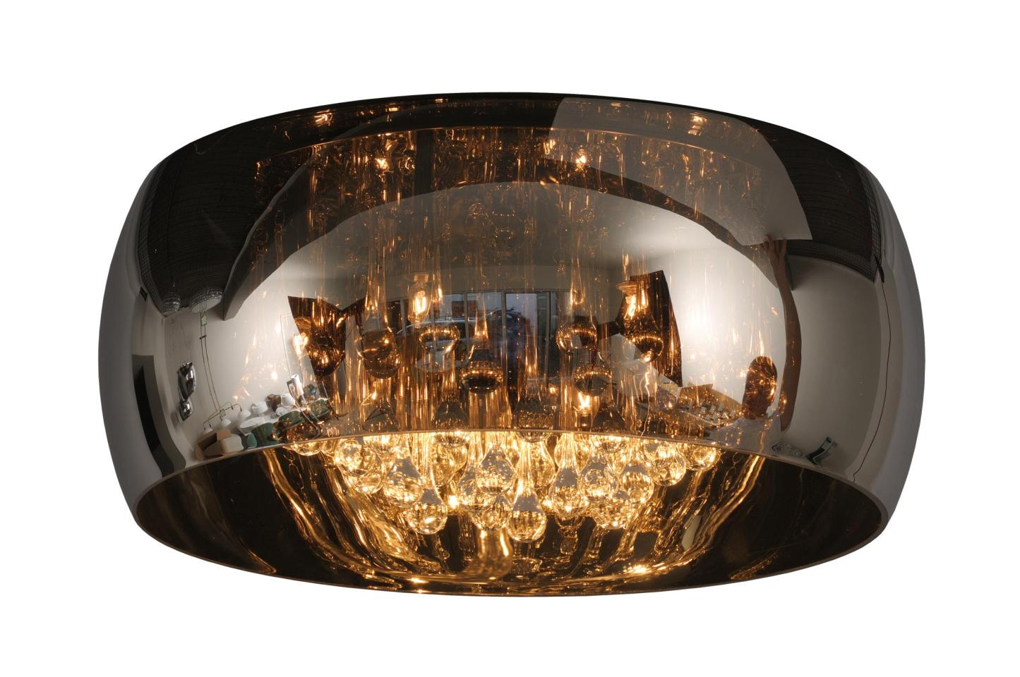 Pearl Ceiling Lights - Polished Chrome/Smoked Grey, 500mm Diameter