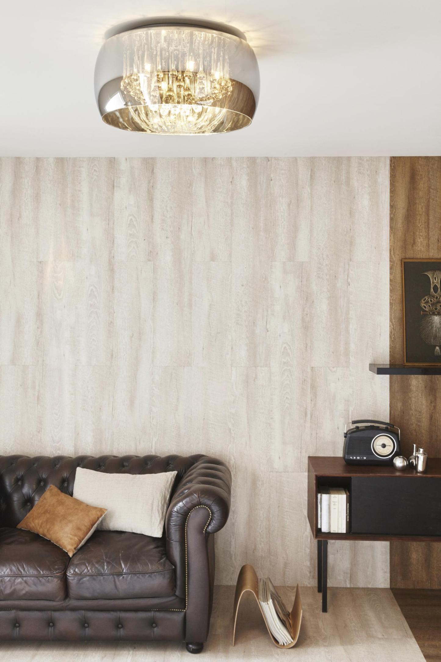 Pearl Ceiling Lights - Polished Chrome/Smoked Grey, 500mm Diameter