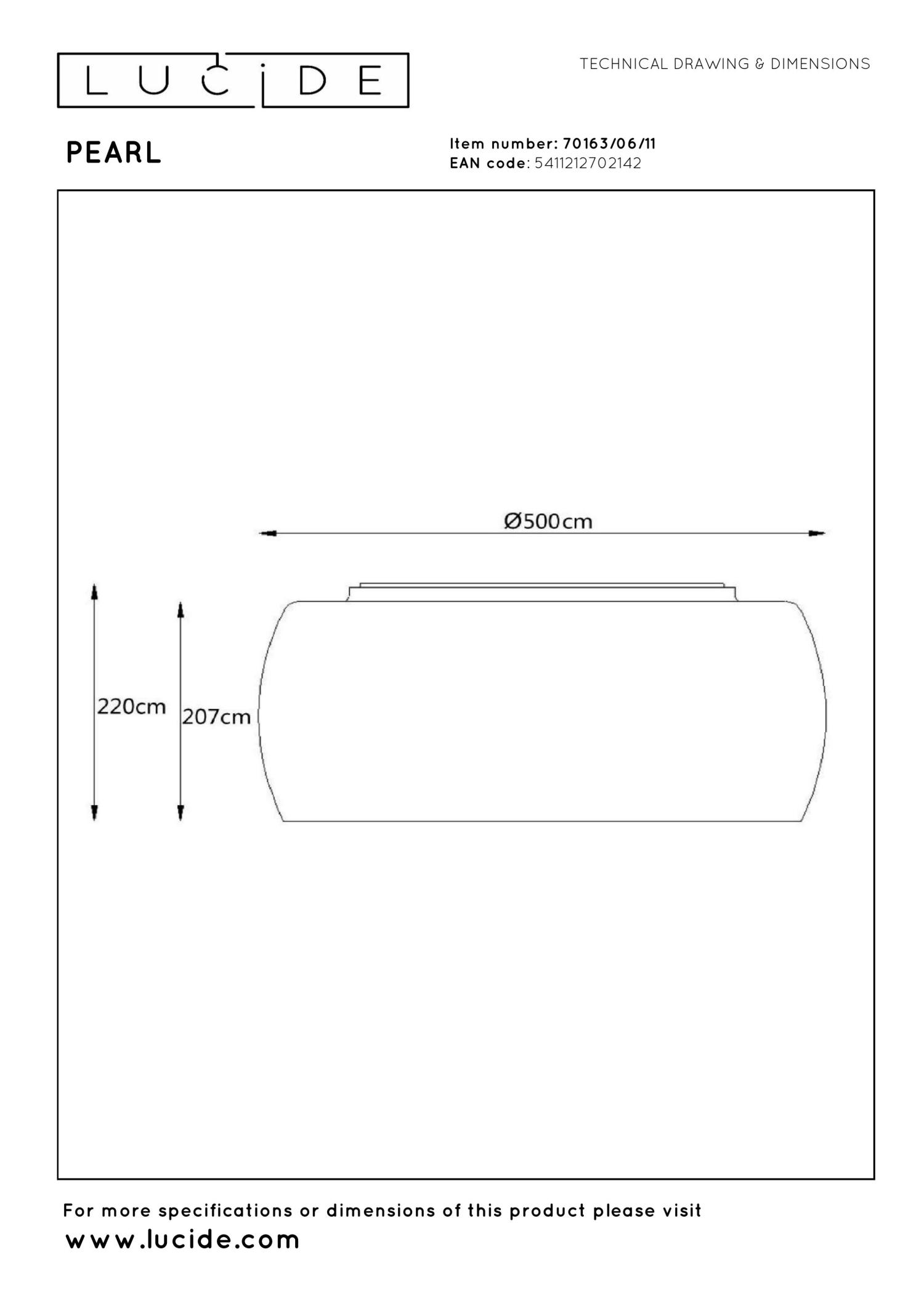 Pearl Ceiling Lights - Polished Chrome/Smoked Grey, 500mm Diameter