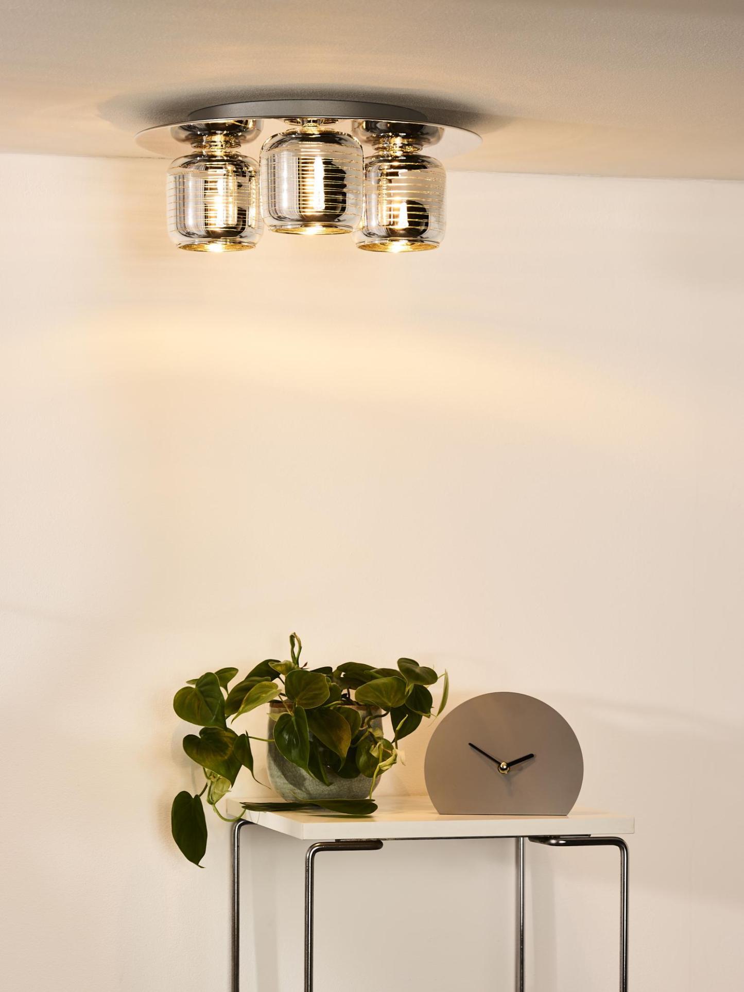 Eryn Ceiling Lights - Polished Chrome/Smoked Grey
