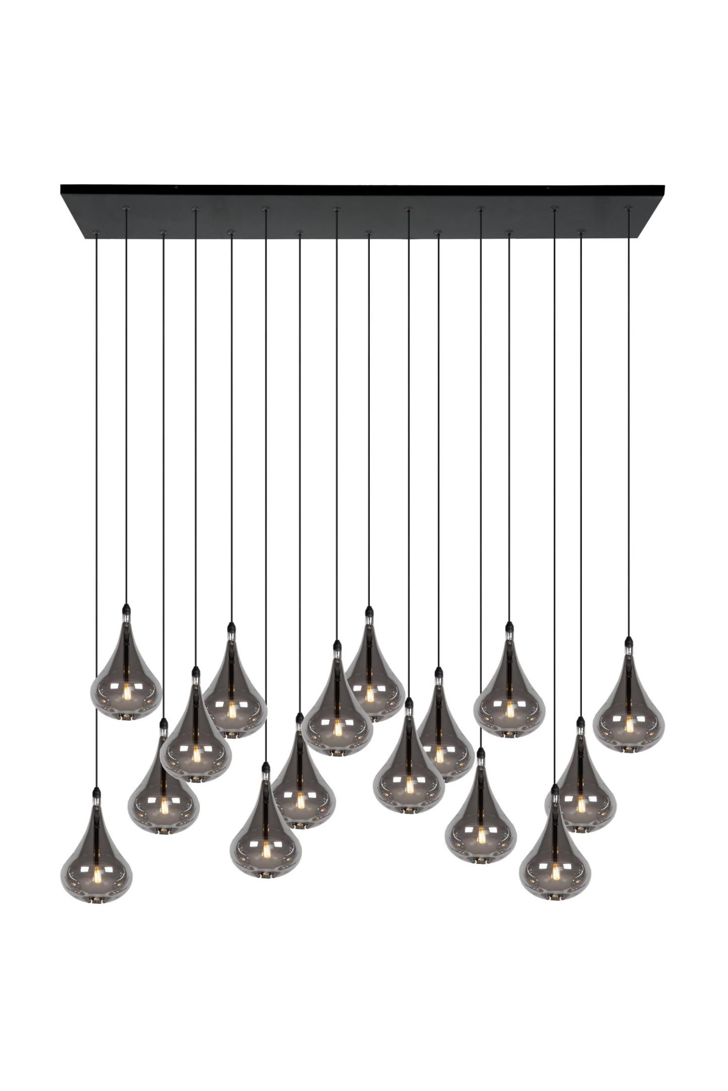 Tears Ceiling Lights - Matt Black/Smoked Grey