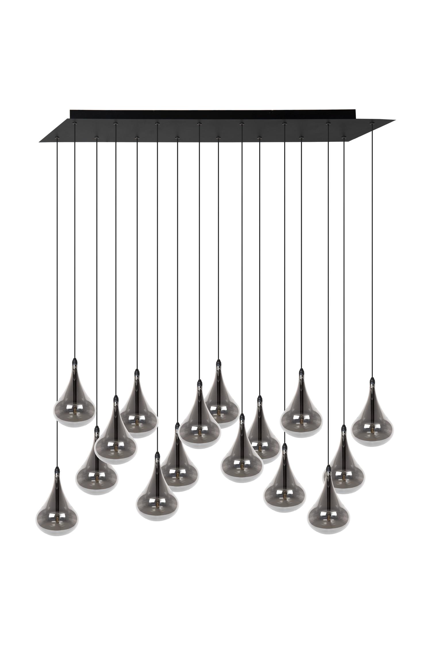 Tears Ceiling Lights - Matt Black/Smoked Grey