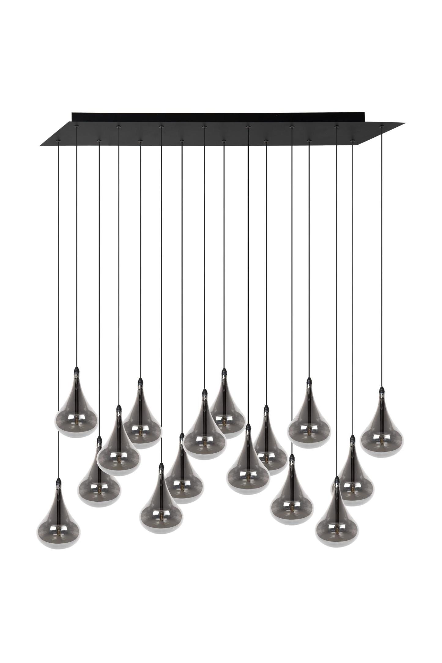 Tears Ceiling Lights - Matt Black/Smoked Grey