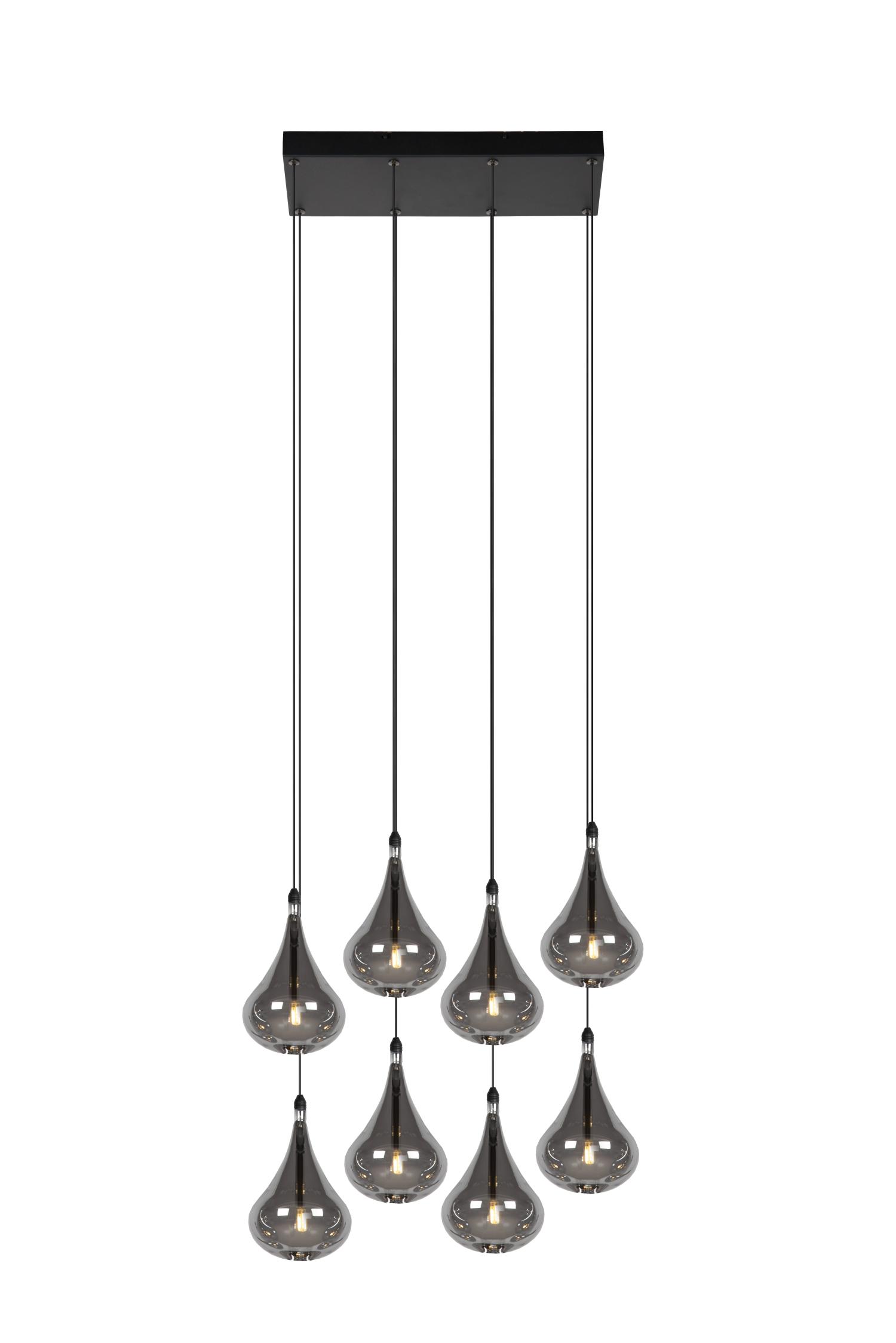 Tears Ceiling Lights - Matt Black/Smoked Grey