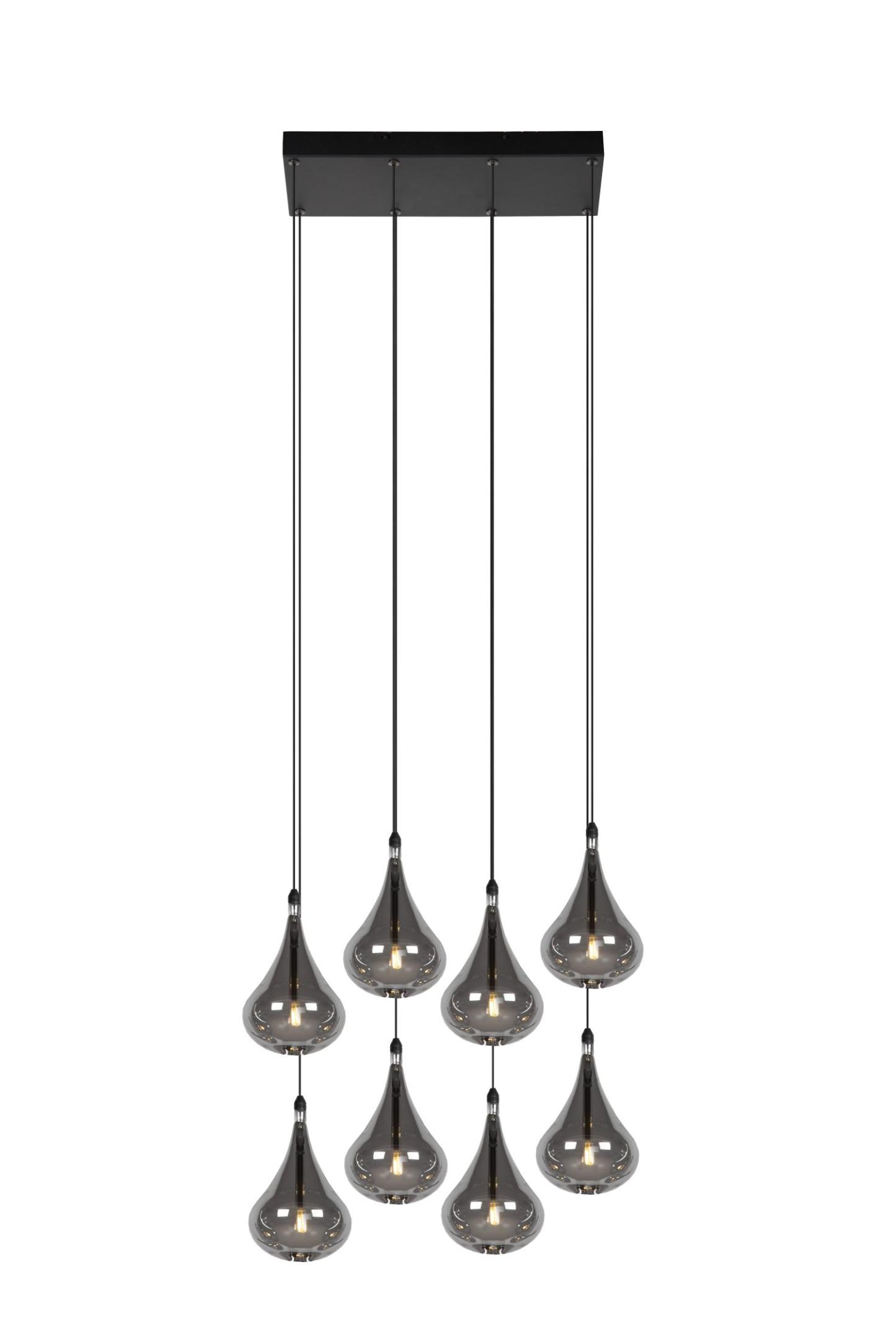 Tears Ceiling Lights - Matt Black/Smoked Grey