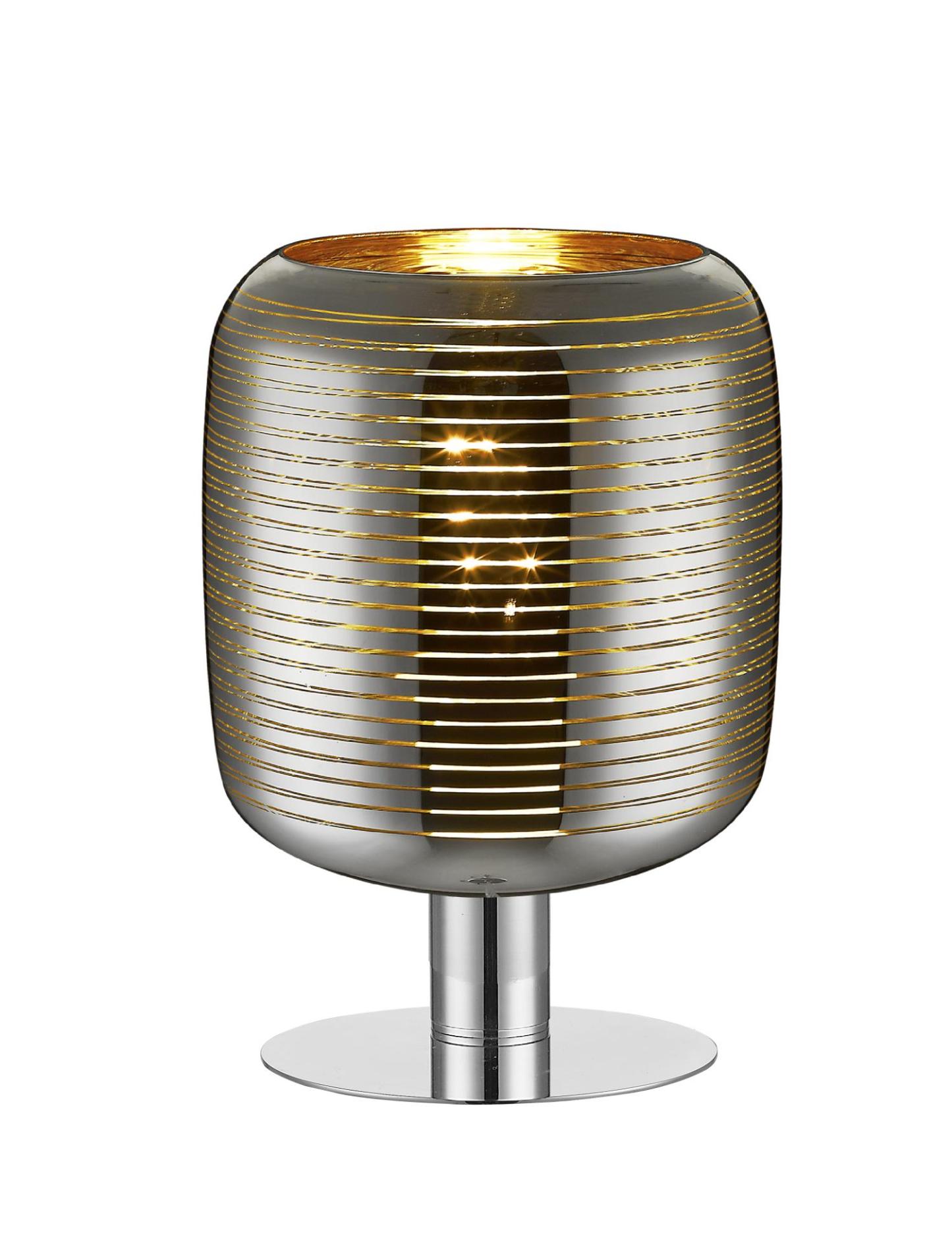 Eryn Table Lamp - Polished Chrome/Smoked Grey